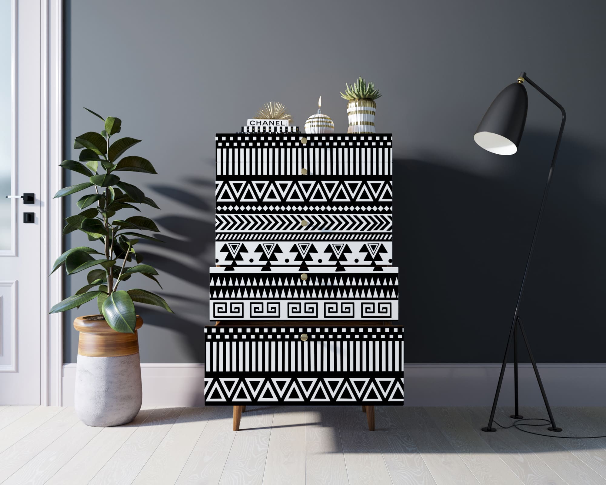 Комод высокий "Berber" принт 19 арт BB10/Print_19 в интернет-магазине