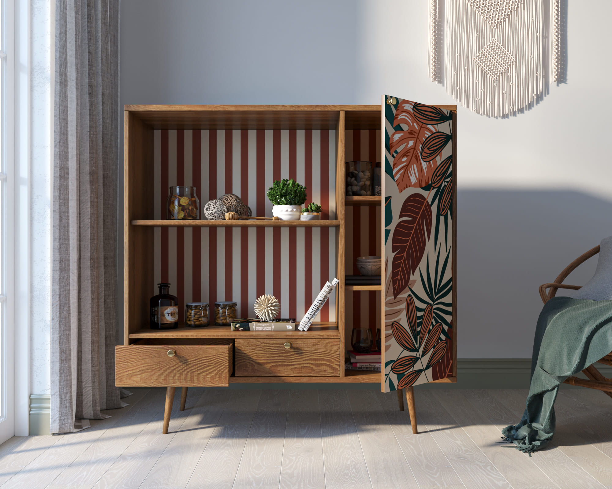 купить Стеллаж с нишей "Berber" принт 25 арт BB28/Print_25