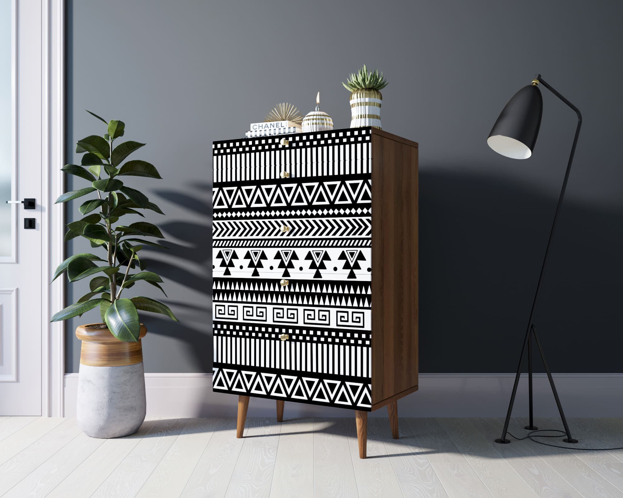 фото Комод высокий "Berber" принт 19 арт BB10/Print_19