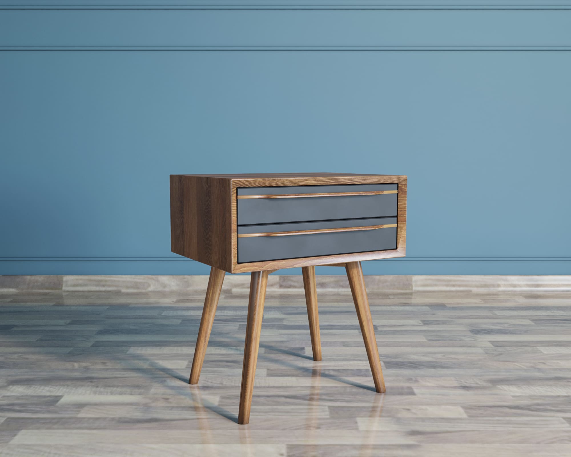 Тумба для прихожей "Bruni Black" с двумя ящиками в интернет-магазине