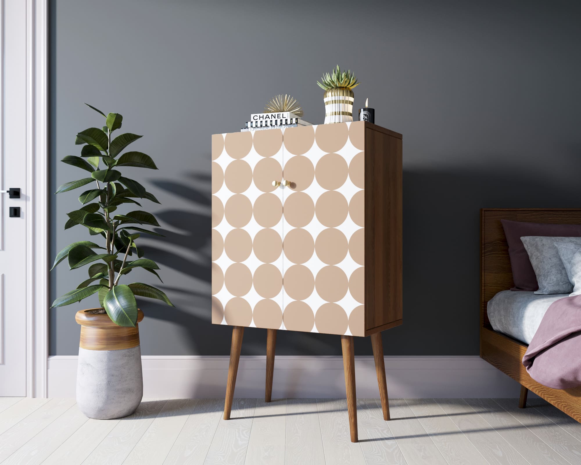 фото Комод на высоких ножках "Berber" 17 принт арт BB09/Print_17