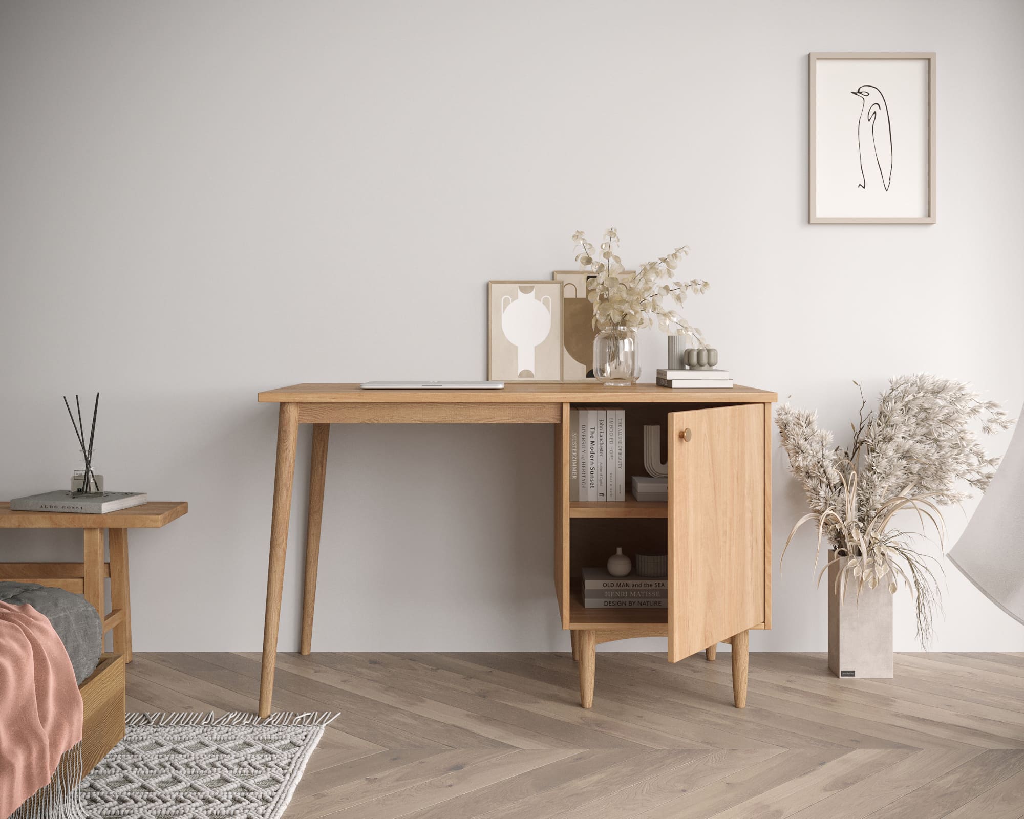 купить Стол рабочий Bubble Solid с правой тумбой арт BBL08S