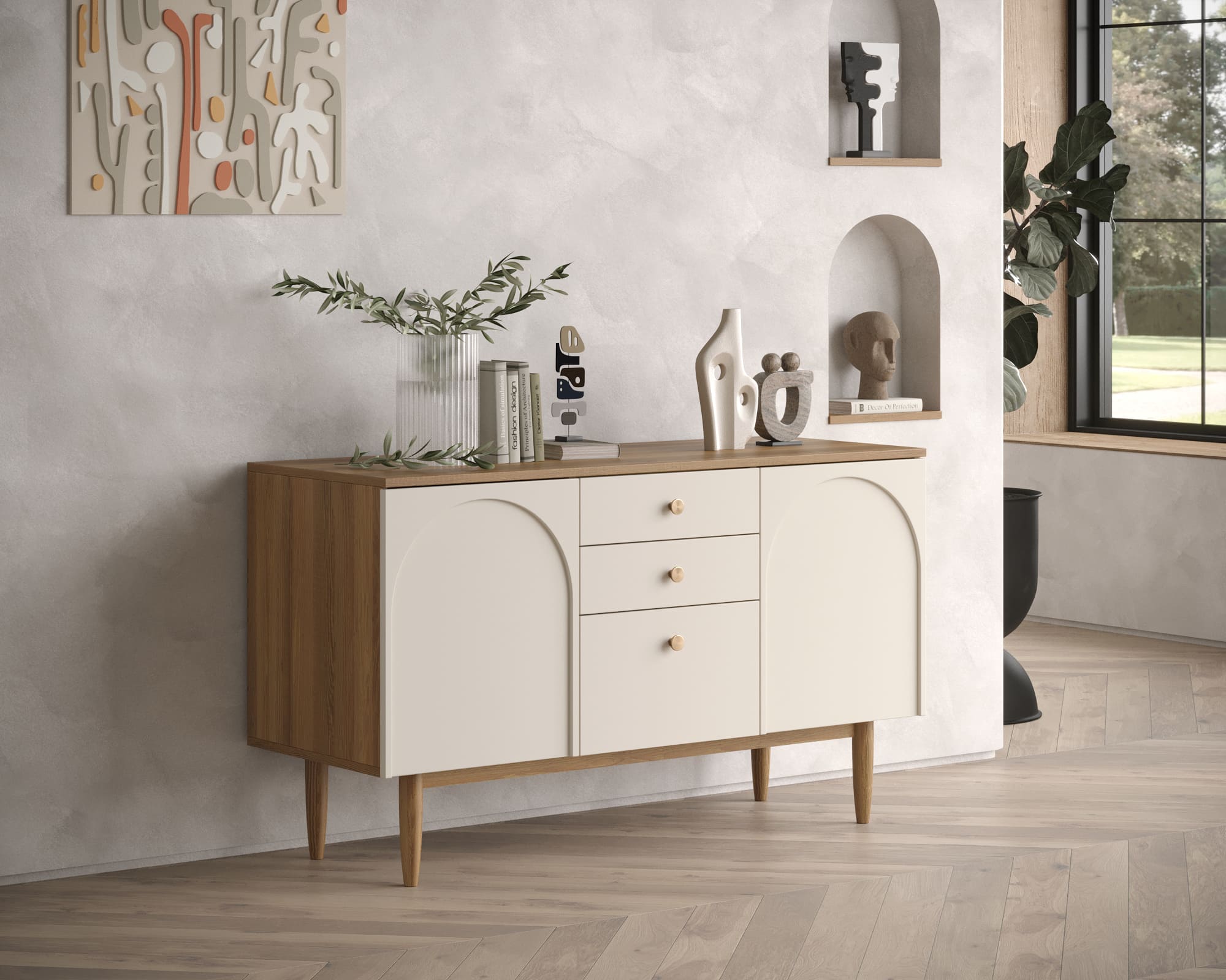 заказать Комод с двумя дверками и ящиками "Arka" AR04