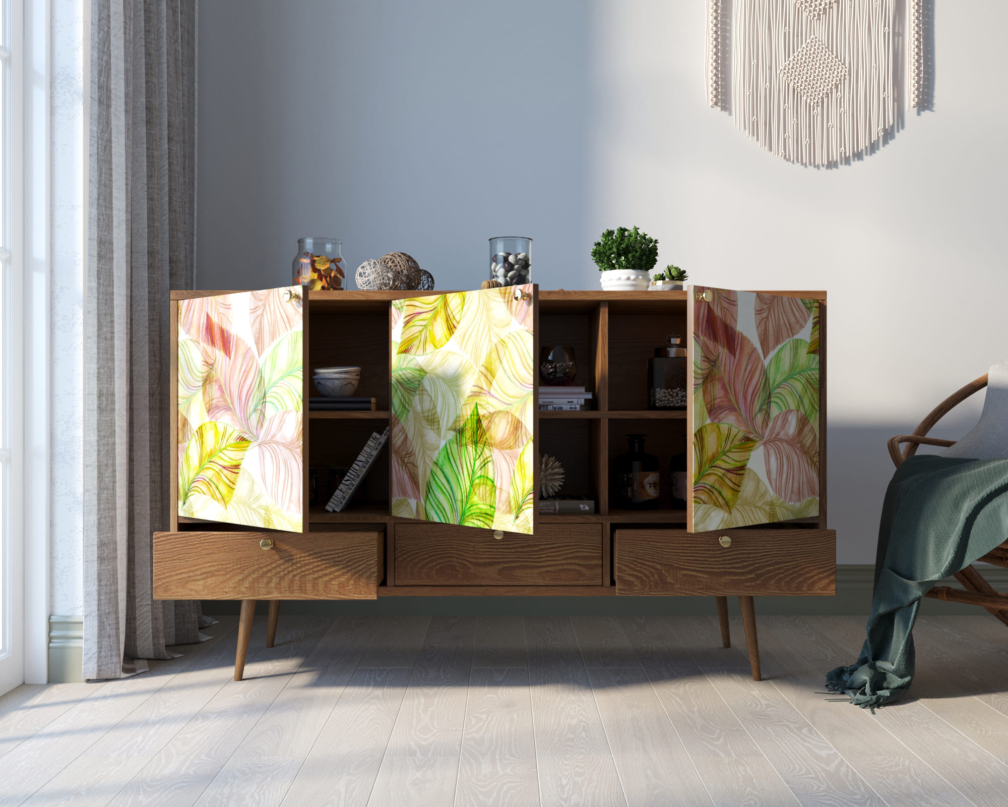 купить Комод "Berber" три дверки и три ящика 29 принт арт BB24/Print_29 в Москве купить Комод "Berber" три дверки и три ящика 29 принт арт BB24/Print_29