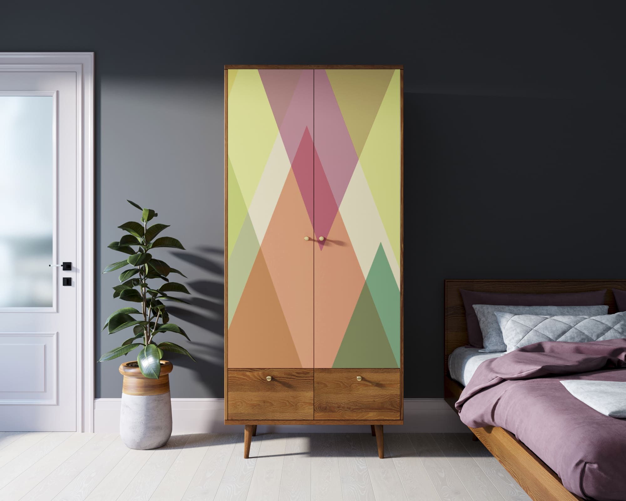 Шкаф двухстворчатый "Berber" принт 16 арт BB16/Print_16 в интерьере в Москве Шкаф двухстворчатый "Berber" принт 16 арт BB16/Print_16 в интерьере