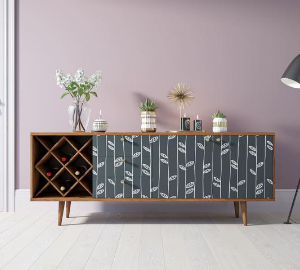 Комод "Berber" удлиненный с бутылочницей 18 принт арт BB15/Print_18