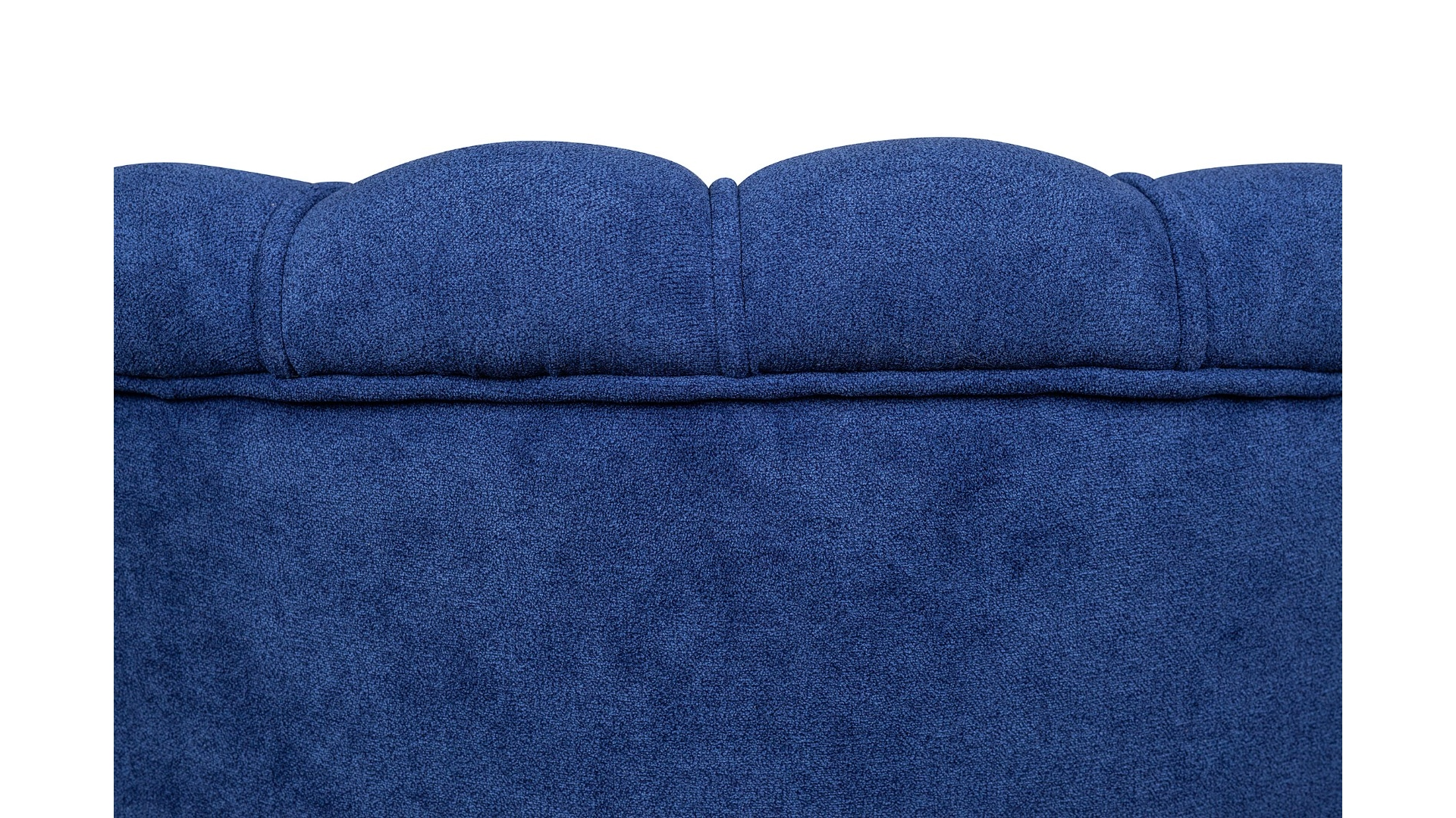 фото Низкое кресло ракушка Pearl синий на черных ножках