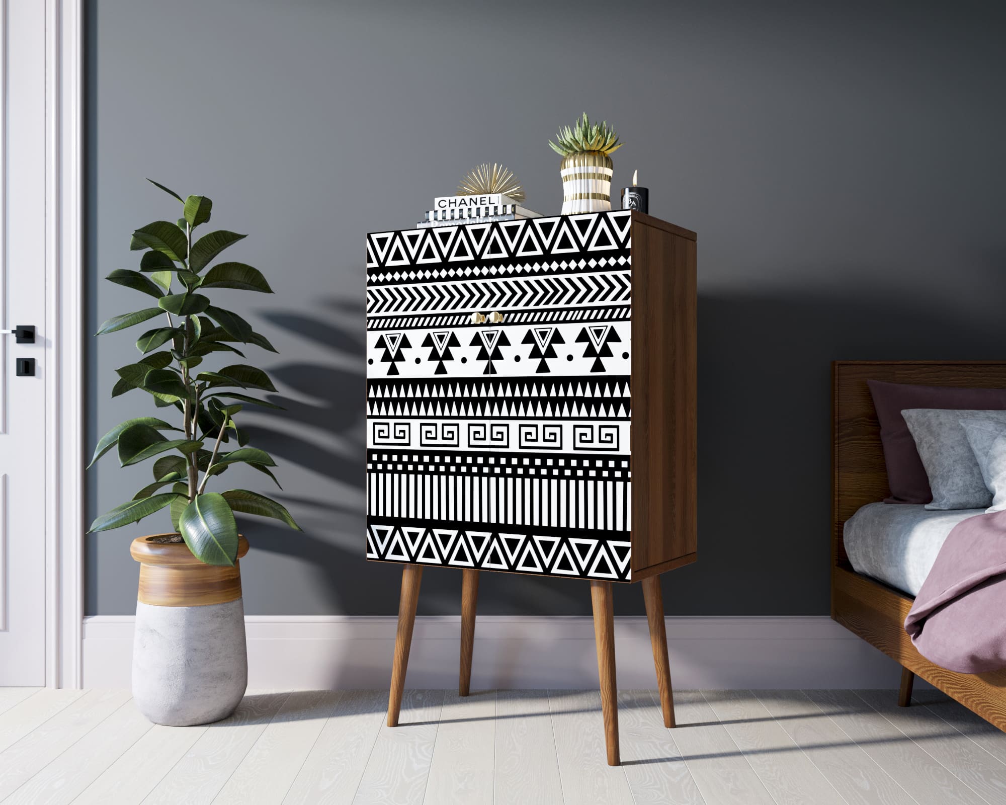 фото Комод на высоких ножках "Berber" 19 принт арт BB09/Print_19