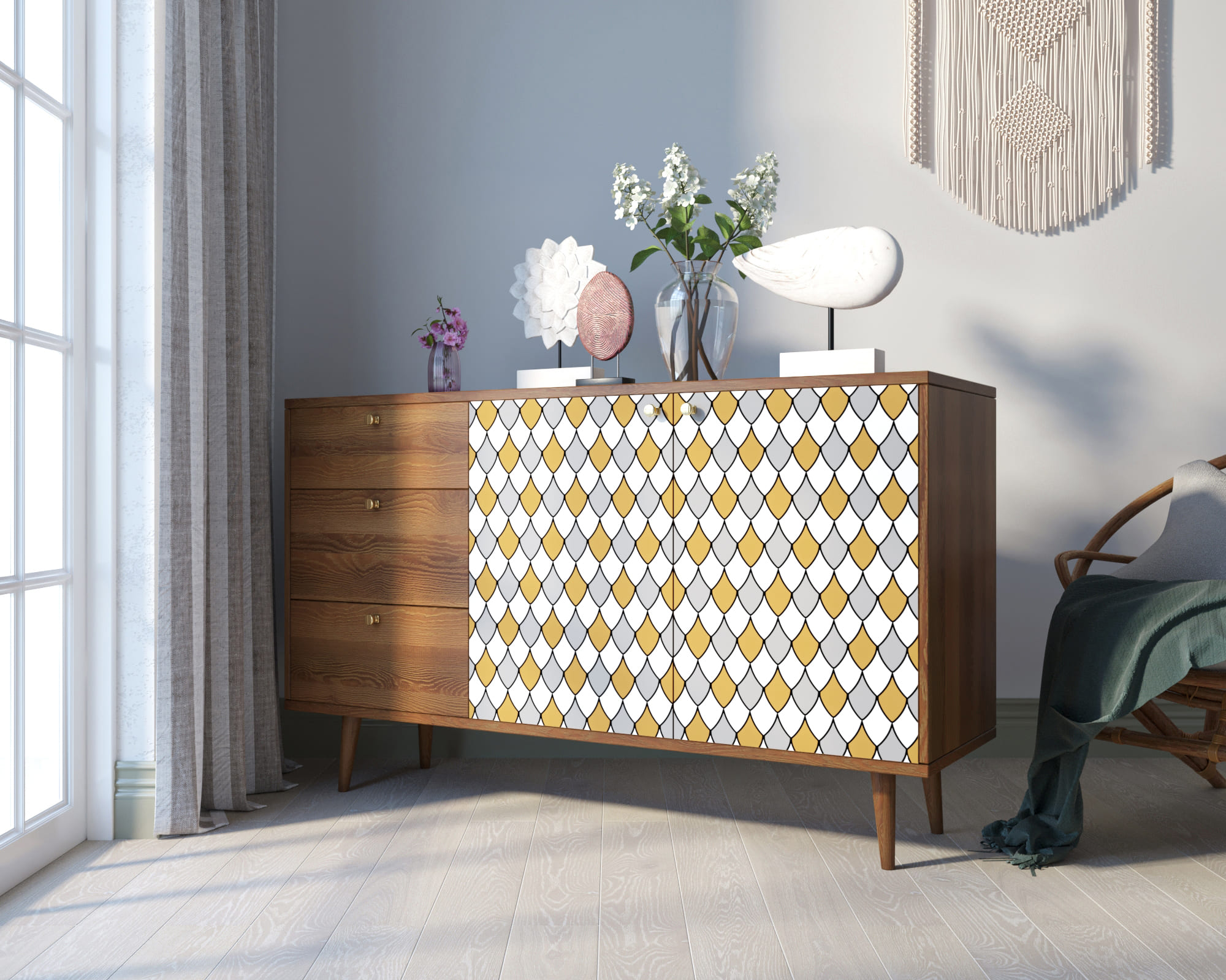 фото Комод "Berber" с двумя дверками и ящиками 22 принт арт BB05/Print_22