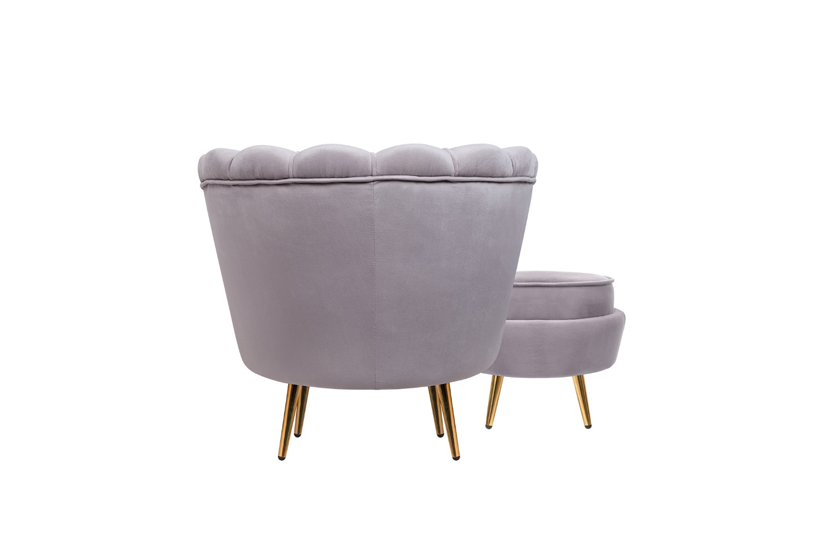 заказать Кресло с пуфом ракушка Pearl Grey в Москве заказать Кресло с пуфом ракушка Pearl Grey