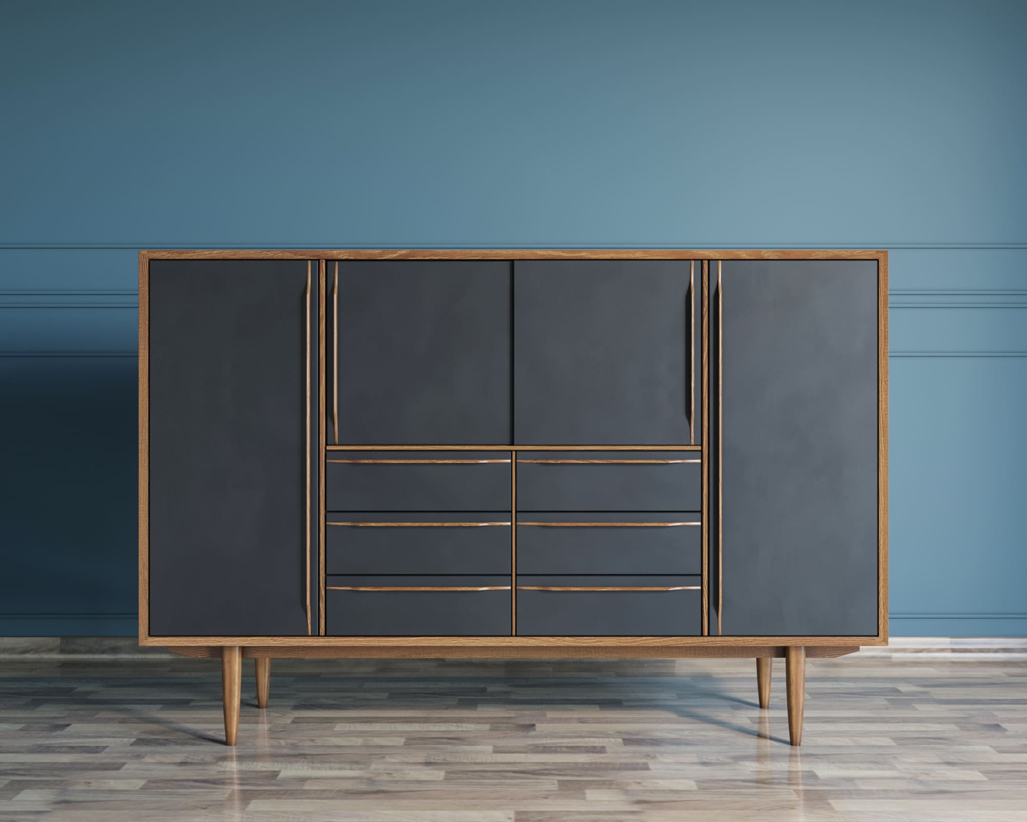 фото Большой комод "Bruni Black" арт BR09Black