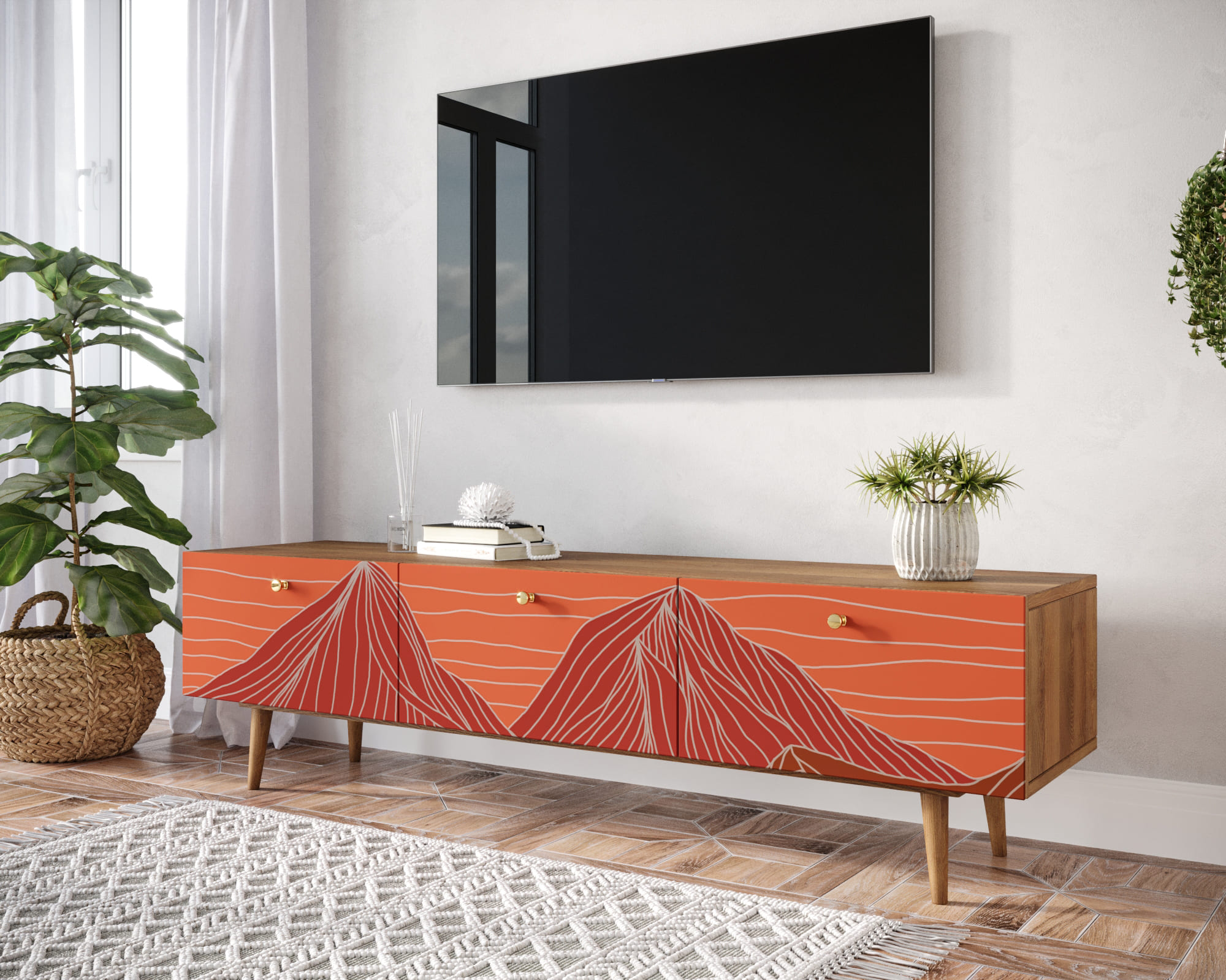 заказать Комод "Berber" с ящиками низкий под TV 49 принт арт BB19/Print_49 в Москве заказать Комод "Berber" с ящиками низкий под TV 49 принт арт BB19/Print_49