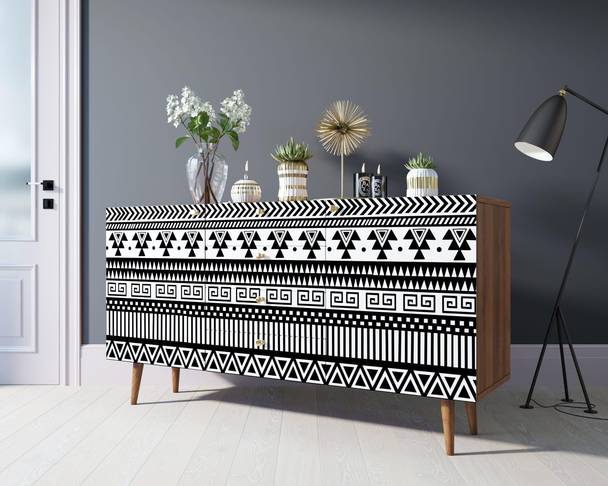 фото Комод "Berber" с ящиками 19 принт арт BB14/Print_19