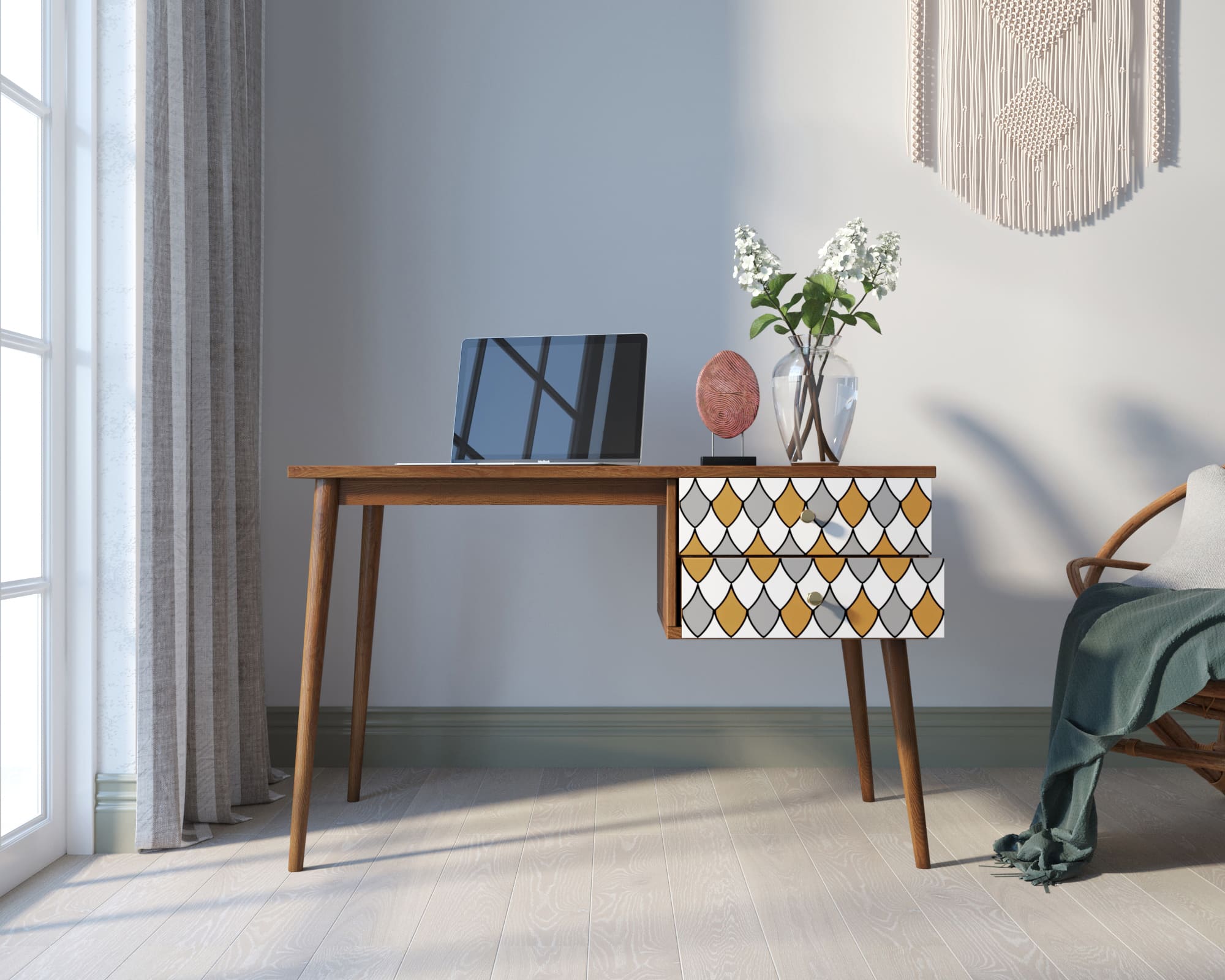 Стол рабочий "Berber" принт 22 с одной тумбой арт BB20/Print_22 в интернет-магазине в Москве Стол рабочий "Berber" принт 22 с одной тумбой арт BB20/Print_22 в интернет-магазине