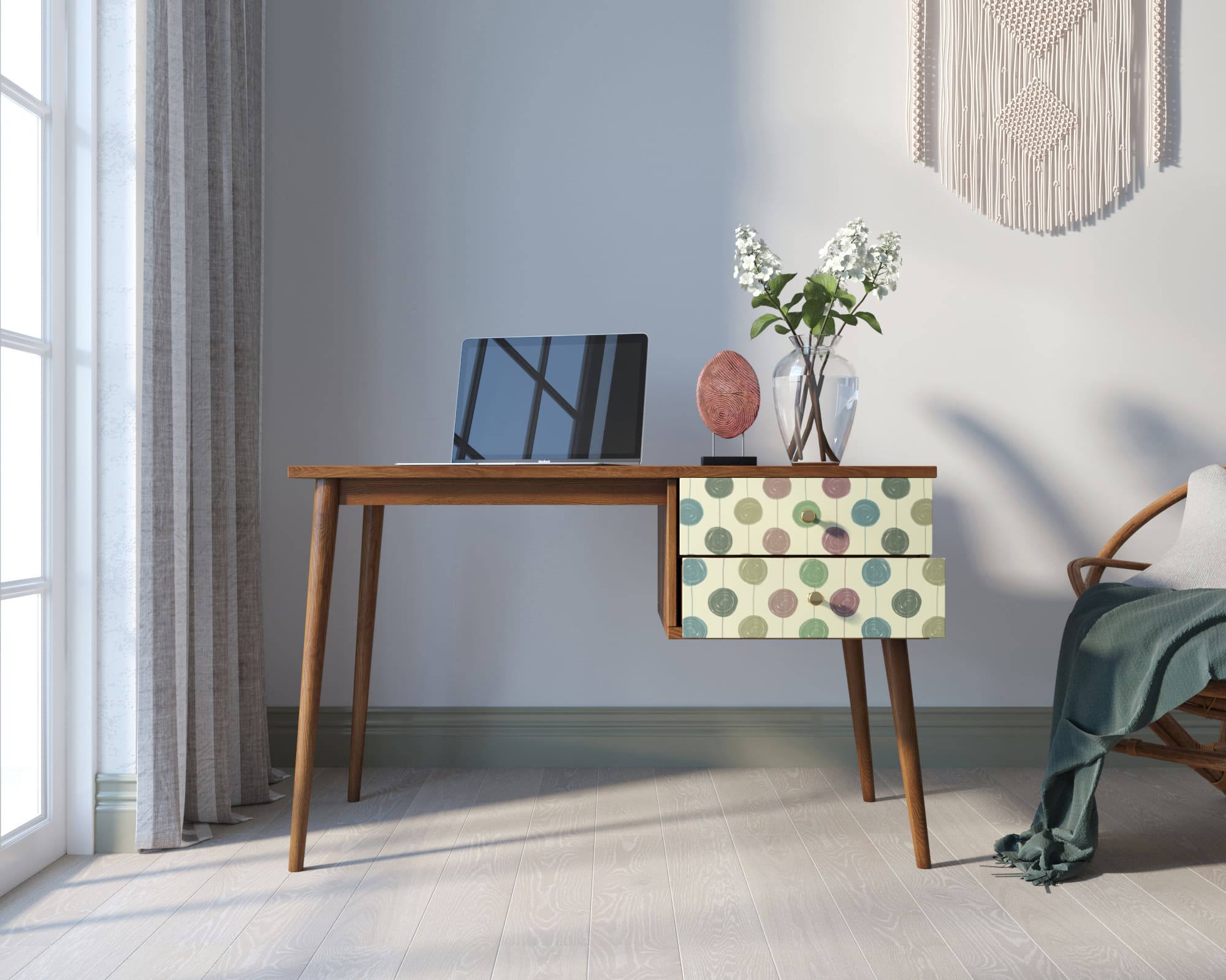 Стол рабочий "Berber" принт 24 с одной тумбой арт BB20/Print_24 в интернет-магазине в Москве Стол рабочий "Berber" принт 24 с одной тумбой арт BB20/Print_24 в интернет-магазине