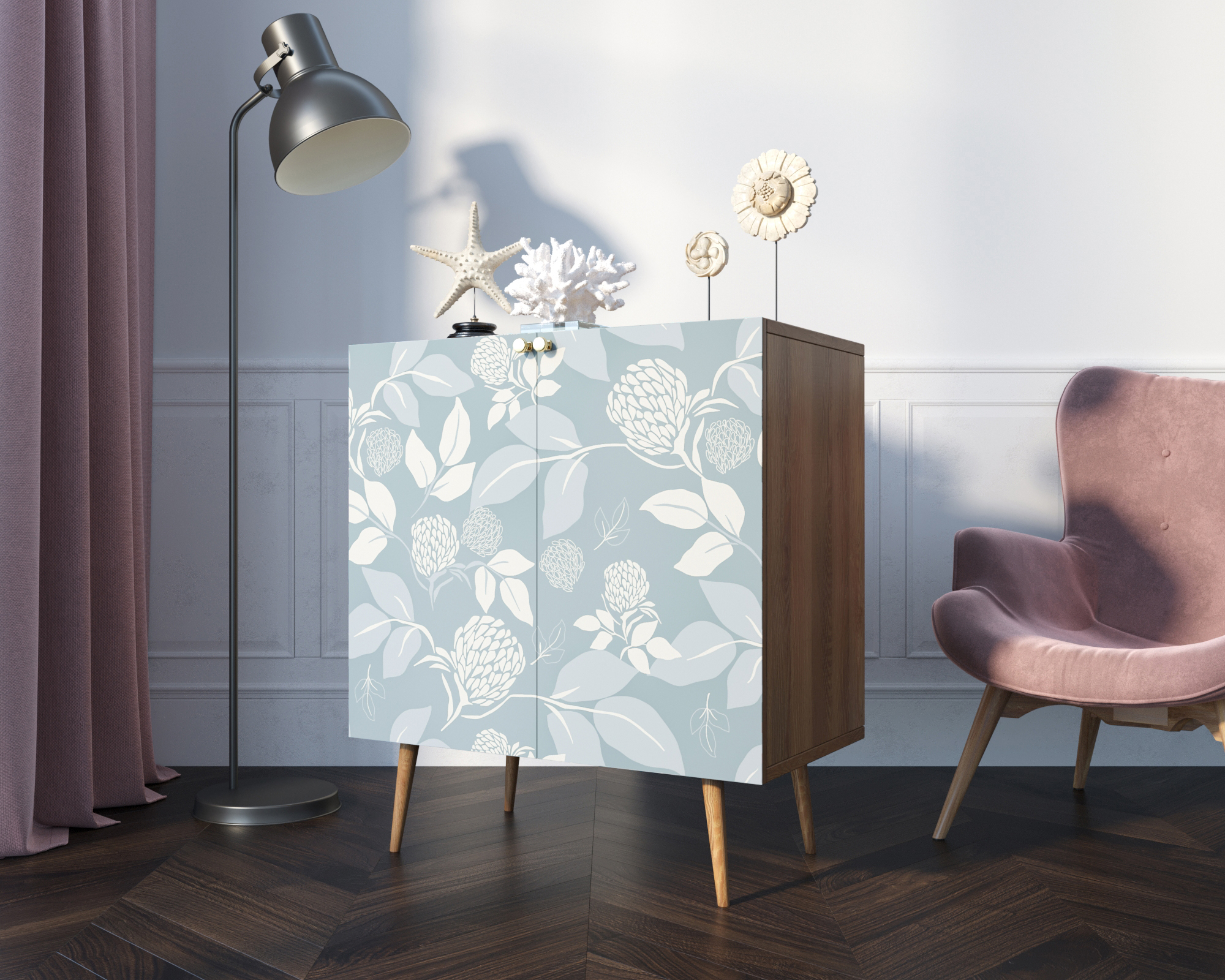 заказать Комод "Berber" две дверки малый 39 принт арт BB38/Print_39