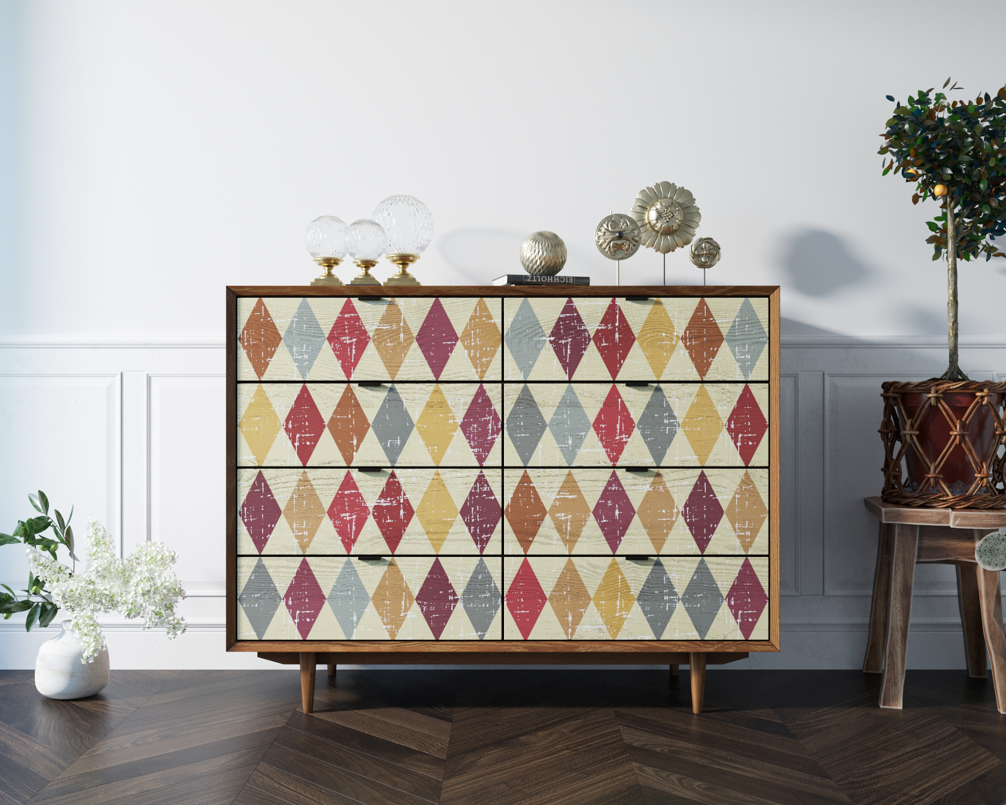 фото Комод "Bruni print" на восемь ящиков арт BR06P