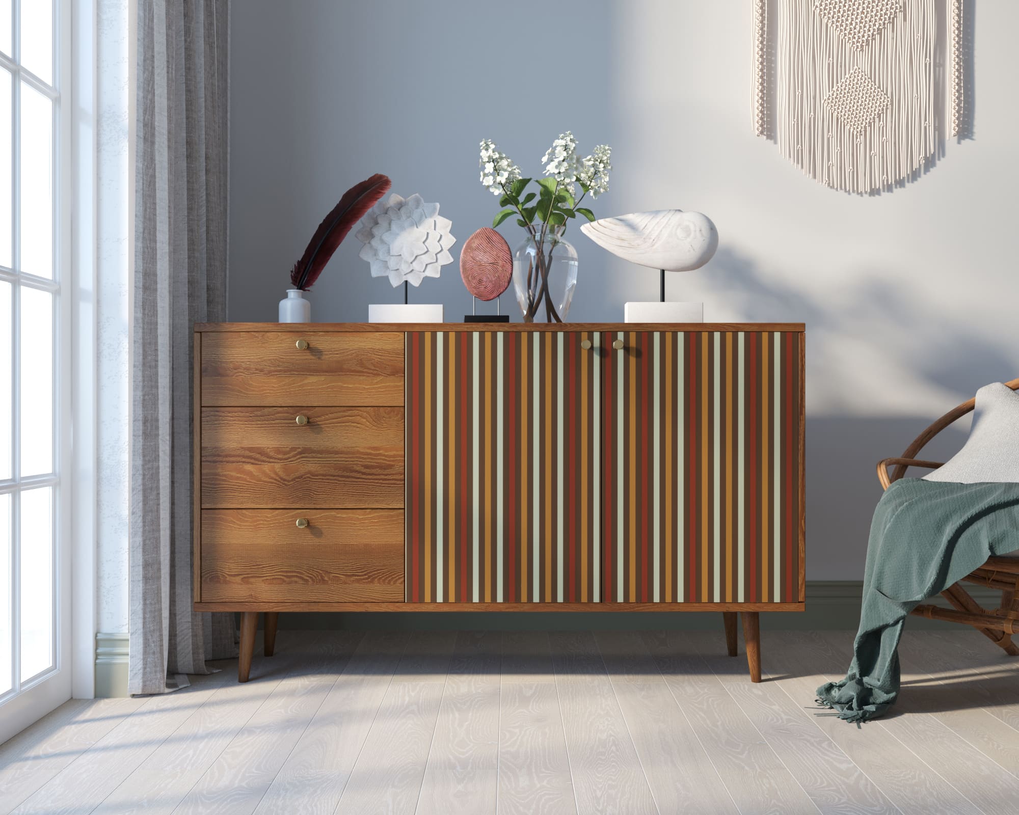 Комод "Berber" с двумя дверками и ящиками 20 принт арт BB05/Print_20 в интерьере в Москве Комод "Berber" с двумя дверками и ящиками 20 принт арт BB05/Print_20 в интерьере