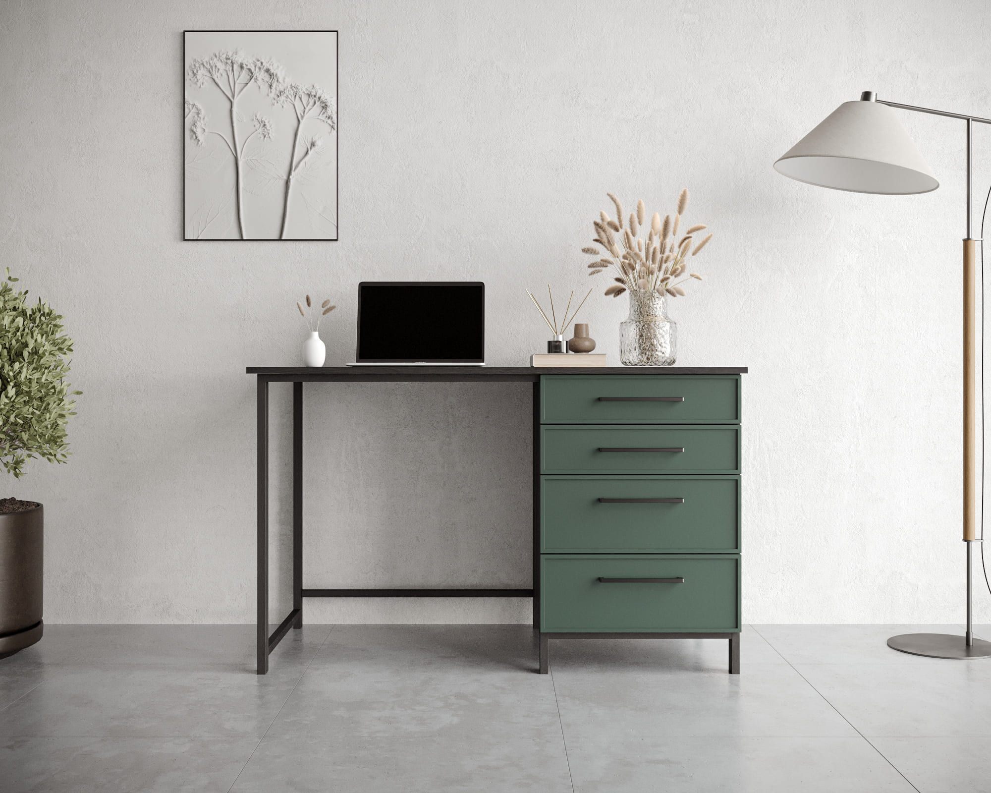 Стол рабочий "Nicole" c одной тумбой NR23G в интернет-магазине