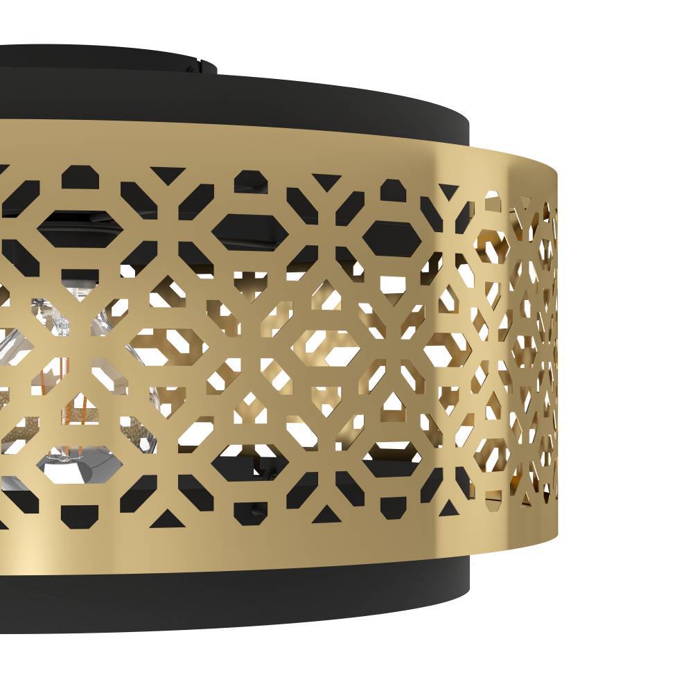 купить 43979 Потолочный светильник SANDBACH, 1X40W (E27), ?420, сталь, черный, латунь