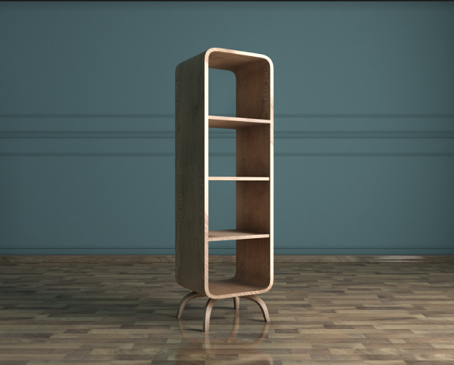 купить Деревянный стеллаж "Ellipse" узкий арт EL06