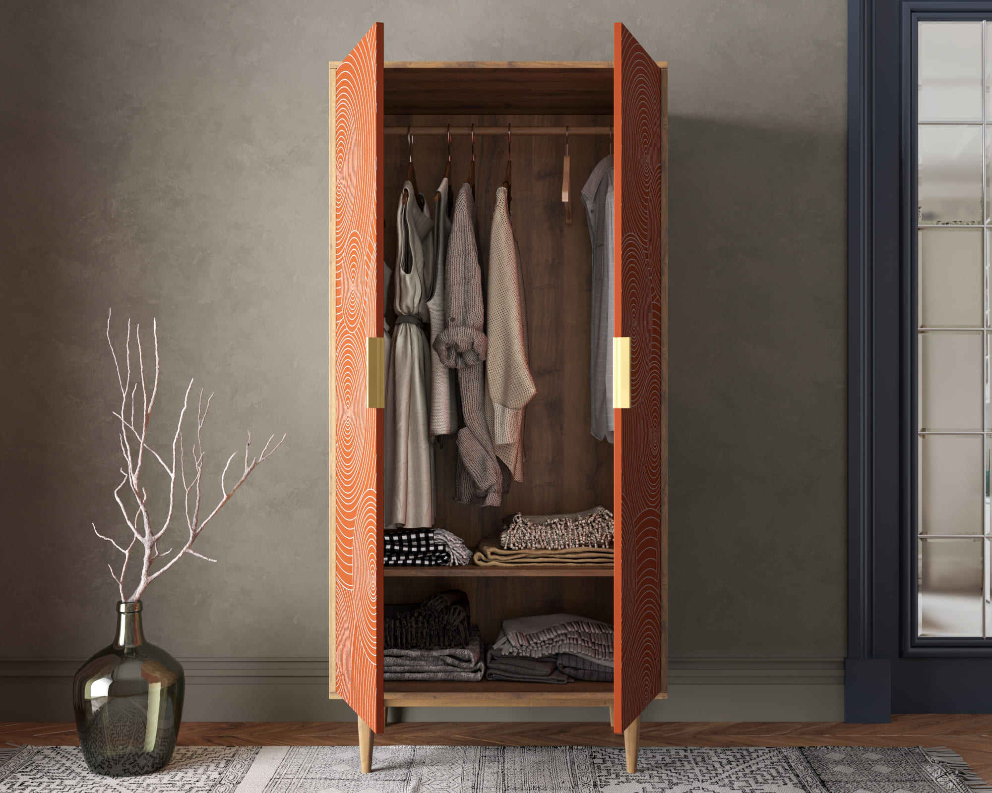 купить Шкаф малый двухстворчатый "Line" R24/red