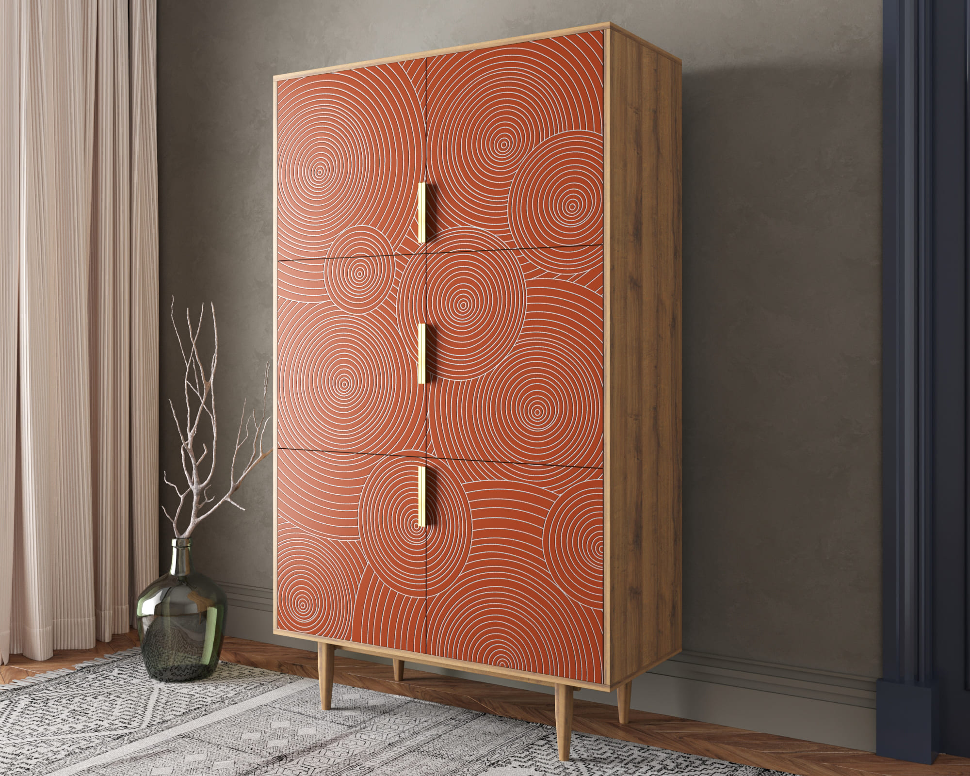 заказать Большой комод с шестью дверками "Line" R20/red в Москве заказать Большой комод с шестью дверками "Line" R20/red