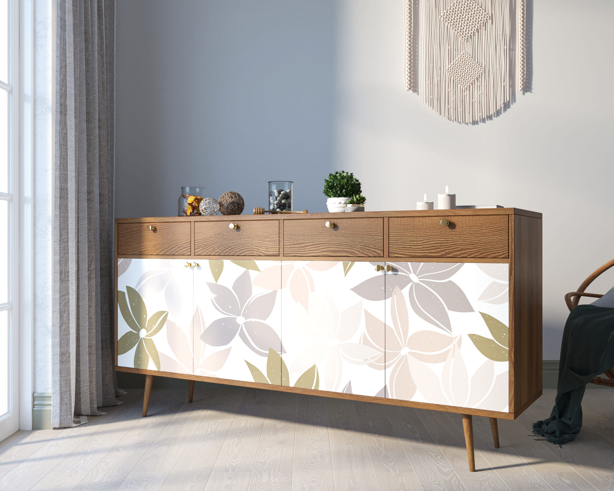 заказать Комод "Berber" четыре дверки и четыре ящика 27 принт арт BB25/Print_27