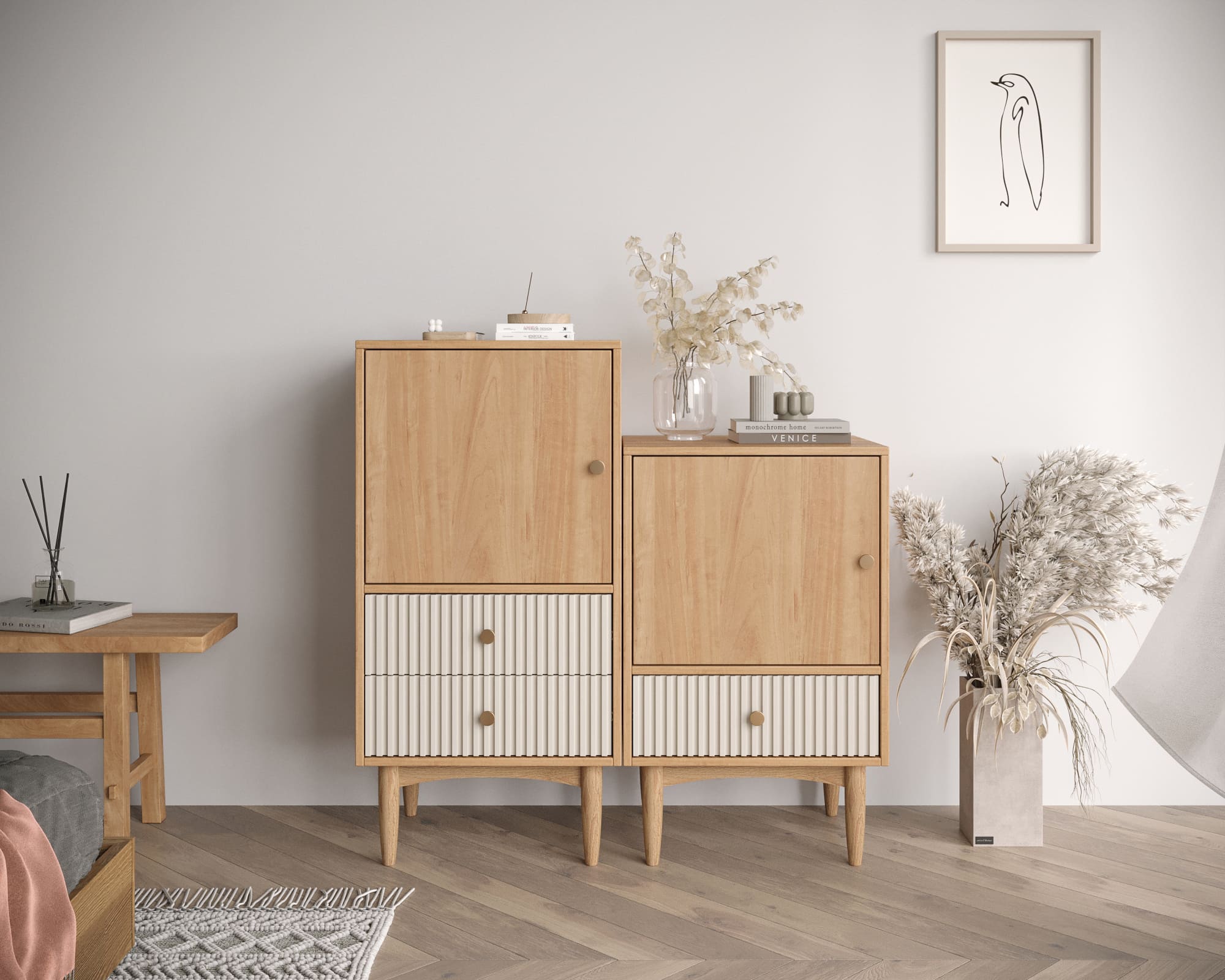 фото Высокая тумба Bubble Solid с одним ящиком арт BBL12S, цвет - орех в Москве фото Высокая тумба Bubble Solid с одним ящиком арт BBL12S, цвет - орех