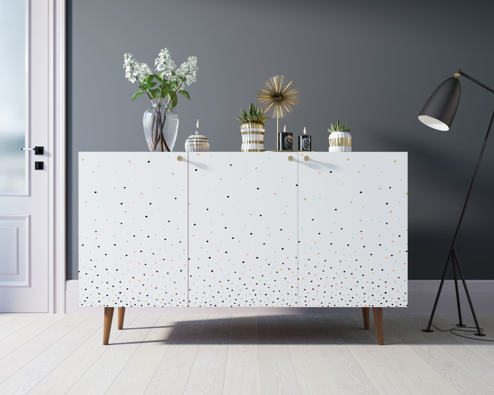 Комод "Berber" три дверки 15 принт арт BB01/Print_15 в интерьере в Москве Комод "Berber" три дверки 15 принт арт BB01/Print_15 в интерьере