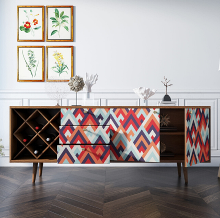 купить Комод "Berber" удлиненный с бутылочницей 2 принт арт BB15/Print_02