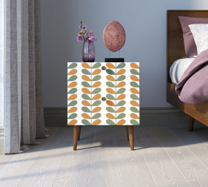 Тумбочка "Berber" с двумя ящиками 23 принт арт BB03/Print_23, разноцветная