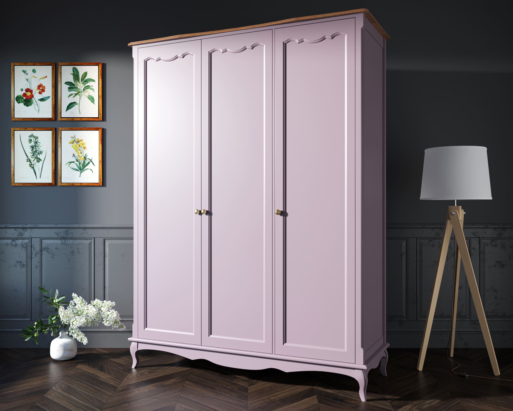 Шкаф Leontina Lavanda для одежды трехстворчатый арт ST9327/3L в интернет-магазине