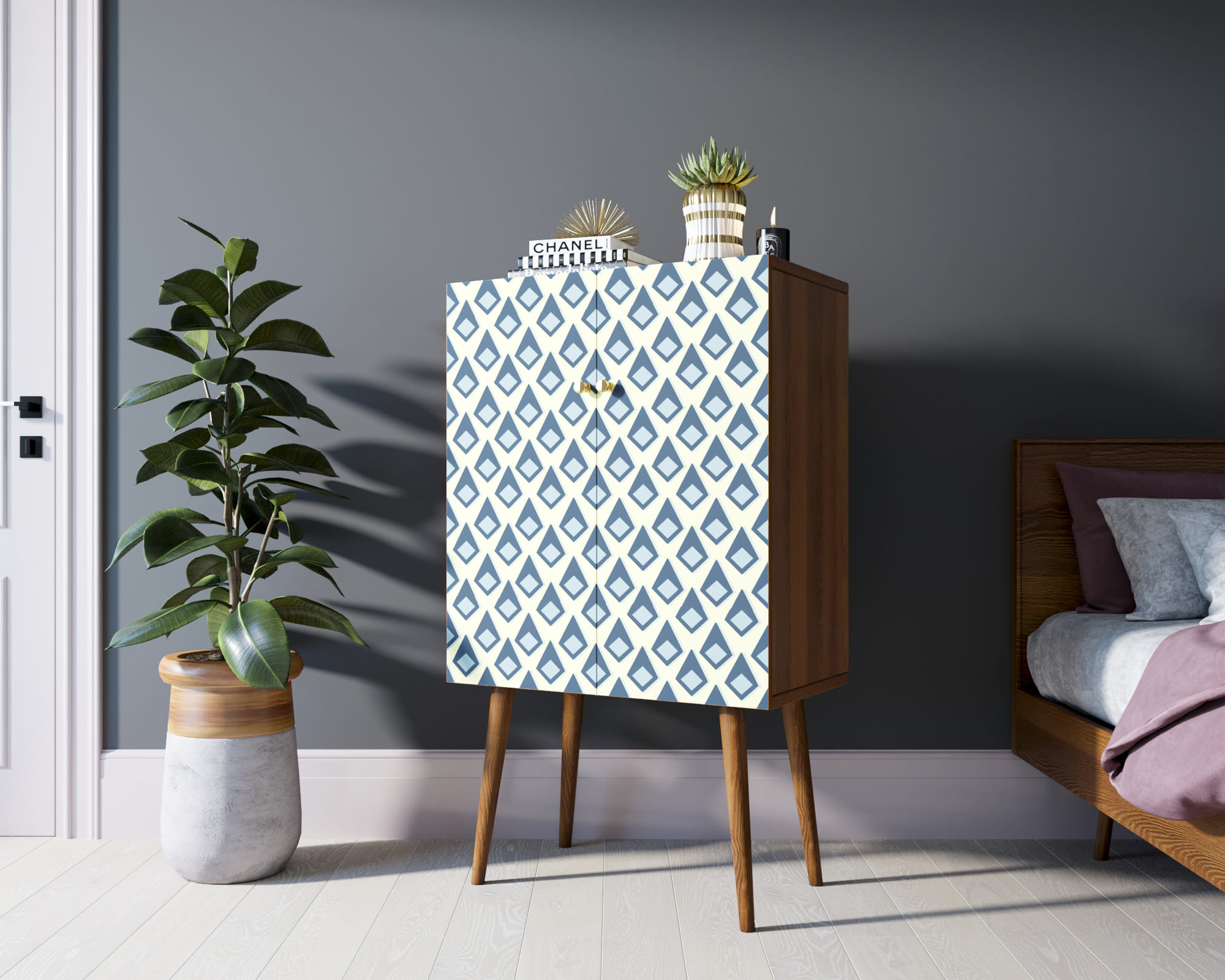 фото Комод на высоких ножках "Berber" 13 принт арт BB09/Print_13