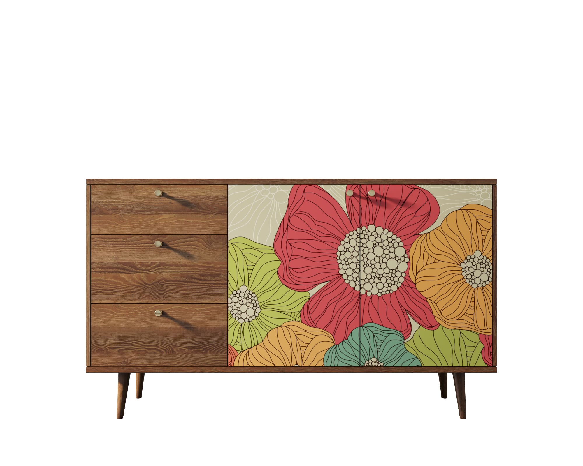 заказать Комод "Berber" с двумя дверками и ящиками 5 принт арт BB05/Print_05