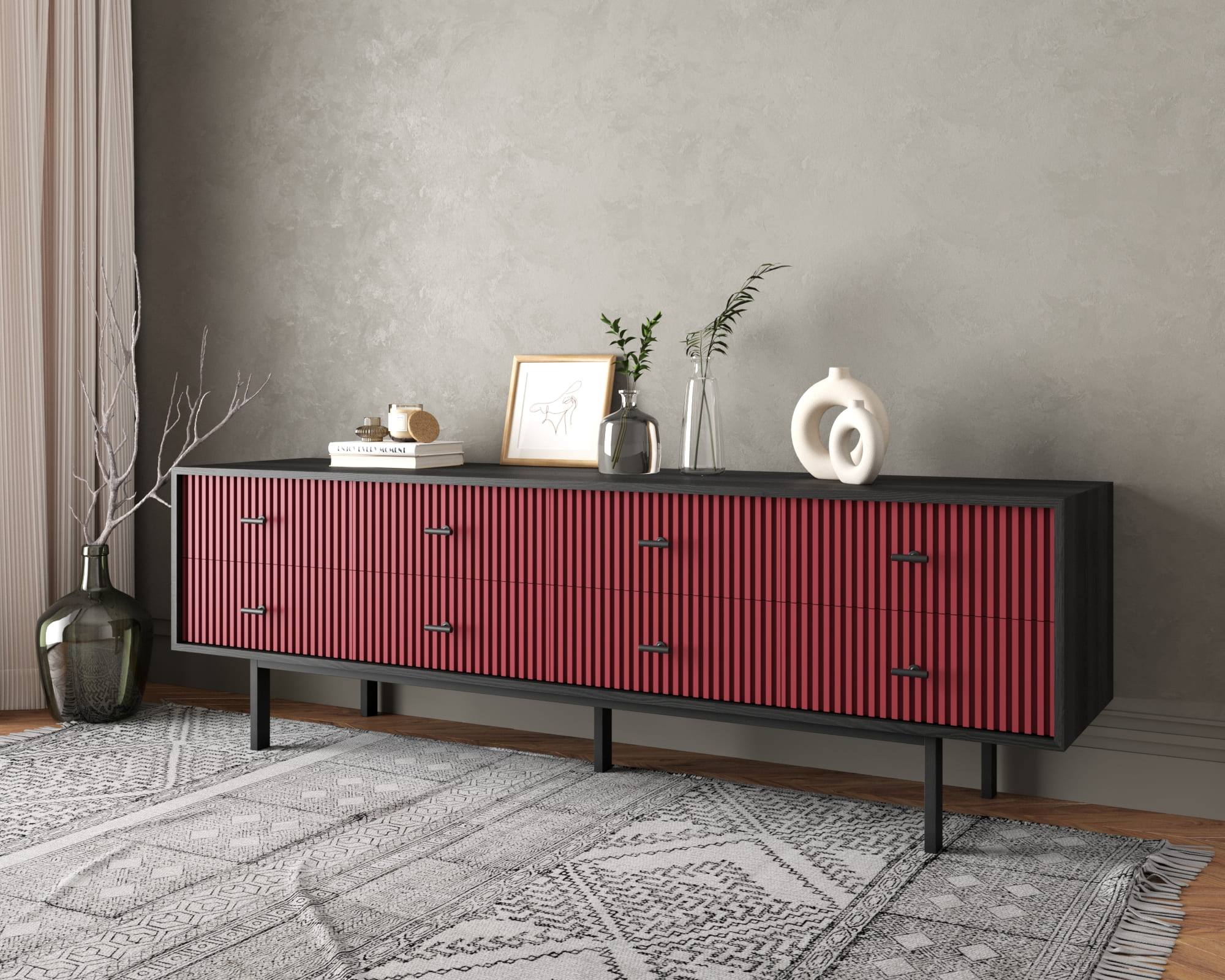 Комод с восемью ящиками "Emerson" арт EM03/red/L в интернет-магазине