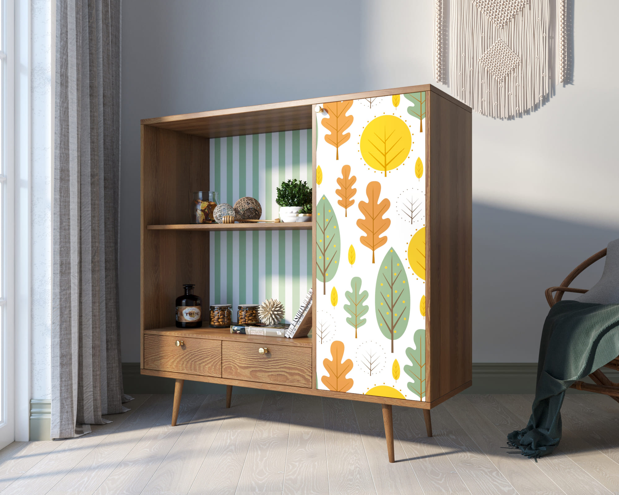 заказать Стеллаж с нишей "Berber" принт 30 арт BB28/Print_30