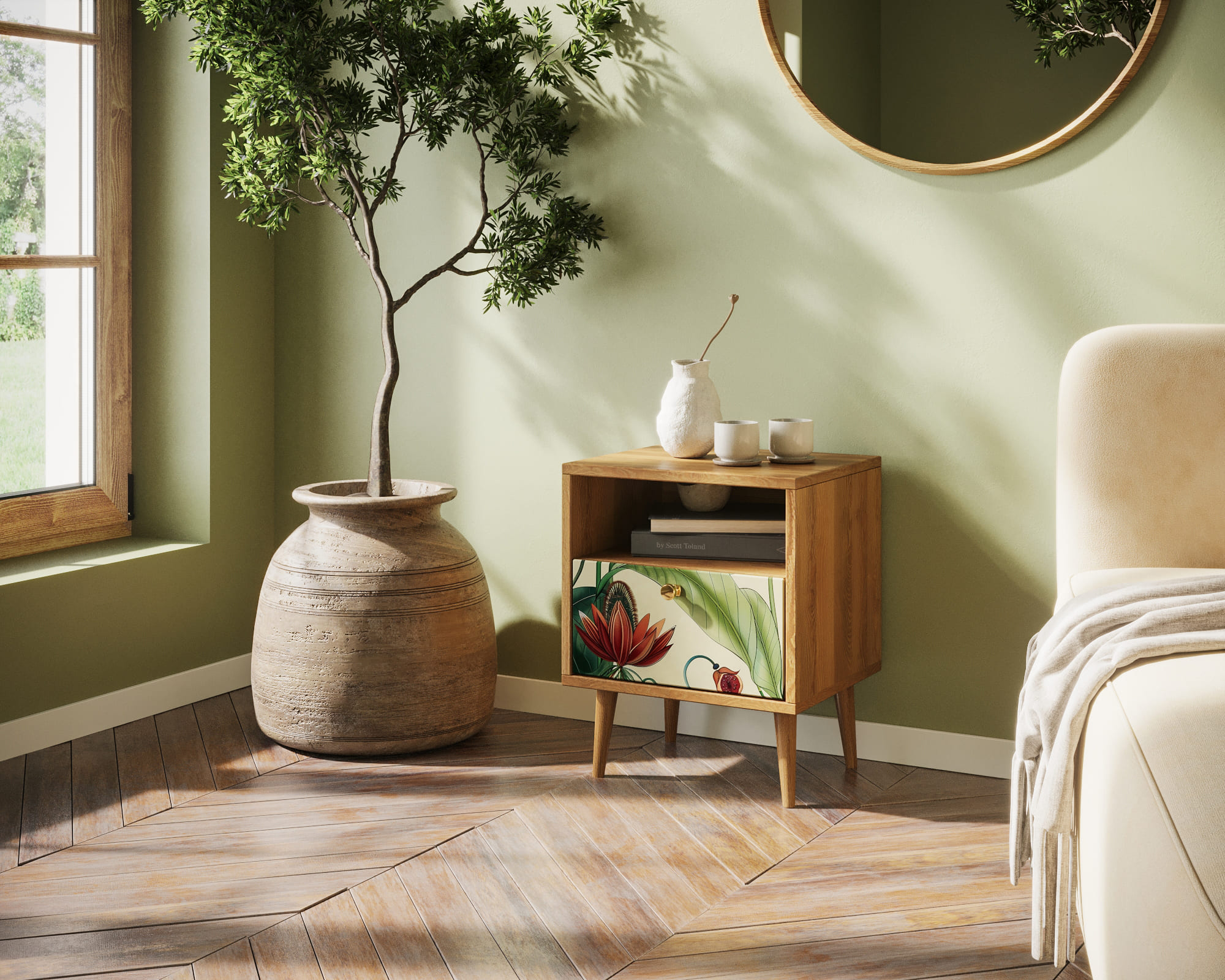 заказать Тумбочка "Berber" с одним ящиком арт BB06/Print_55