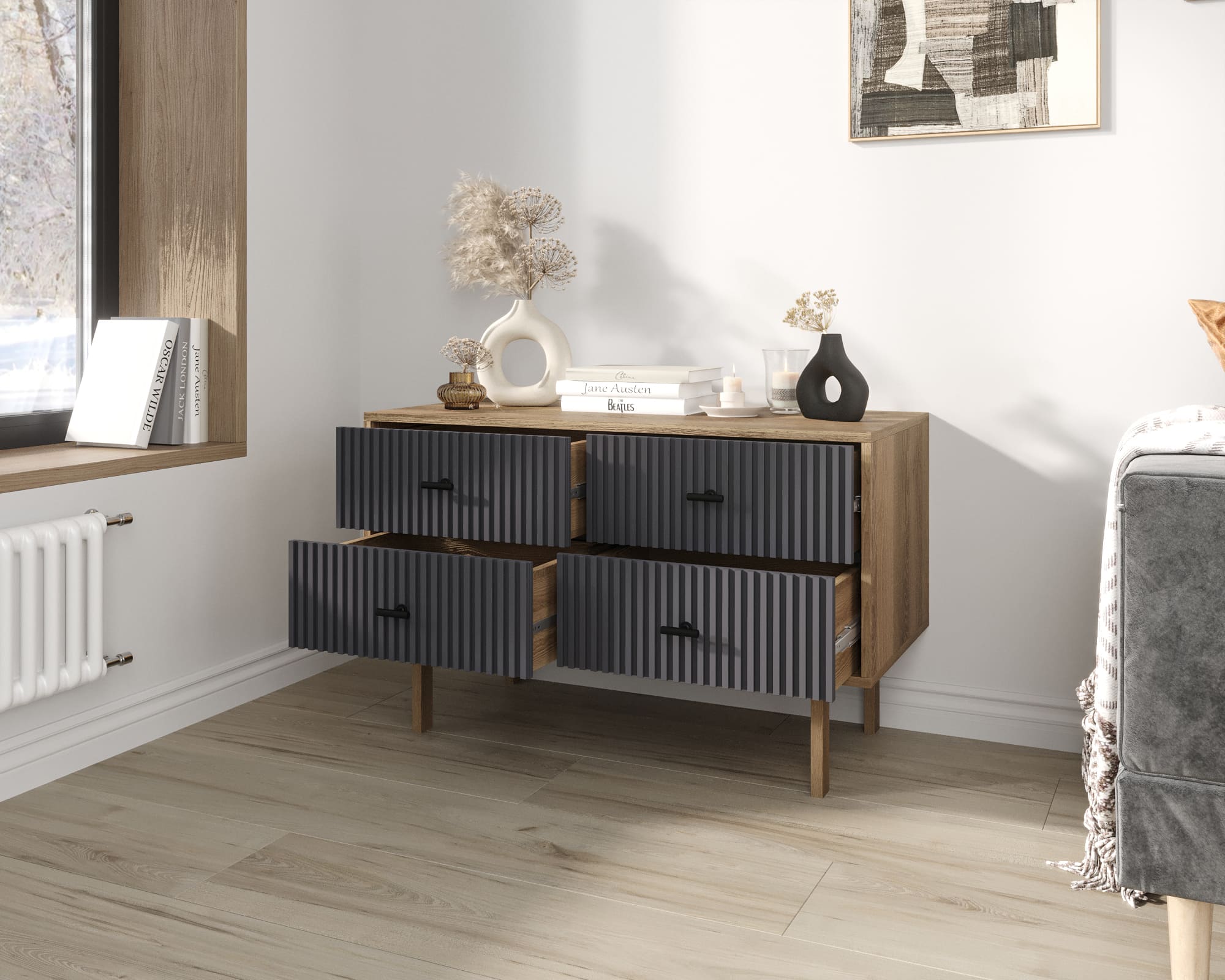 купить Комод с четырьмя ящиками "Emerson" арт EM05/7024/L