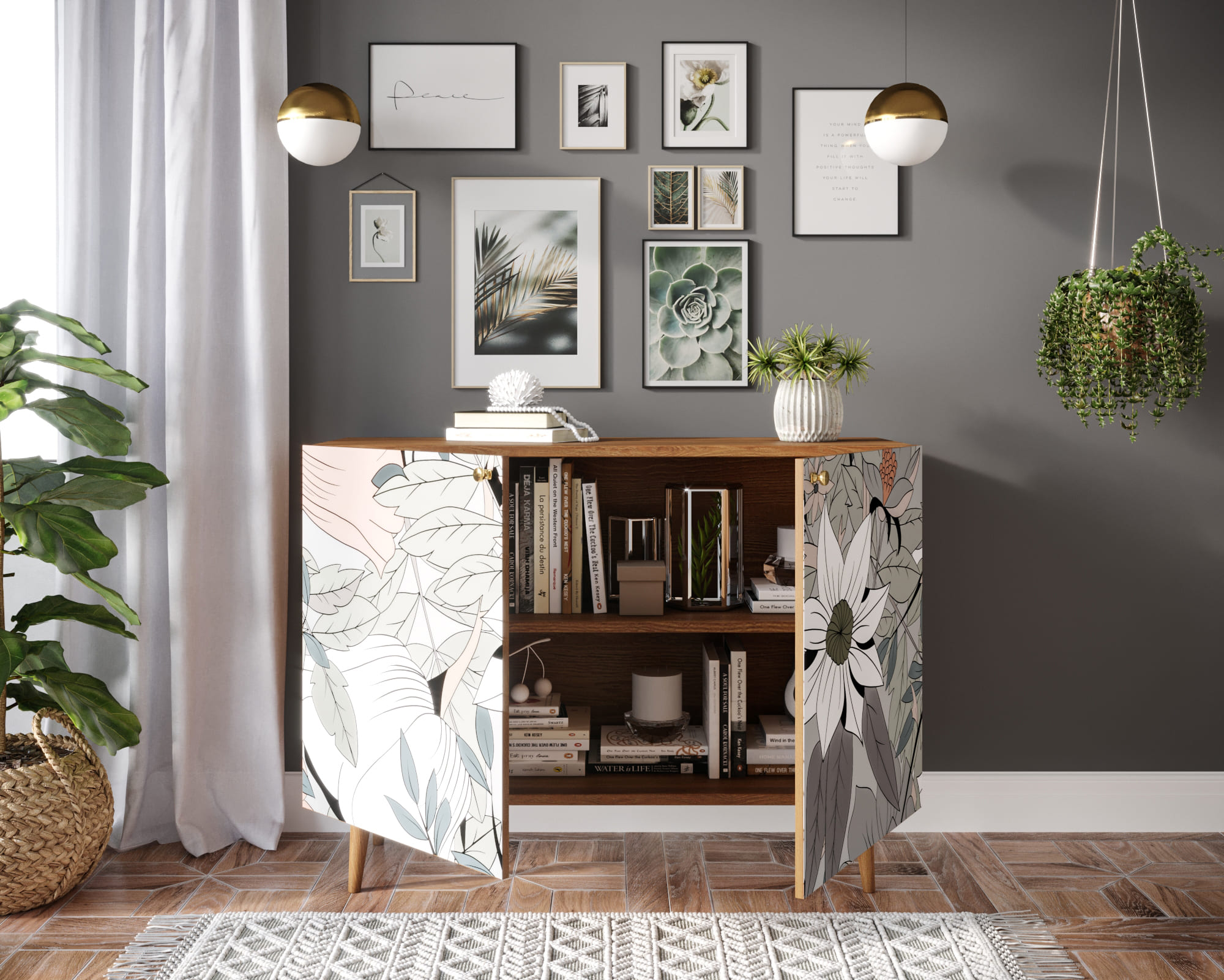 Комод с принтом 50 "Berber" две дверки арт BB04/Print_50 в интернет-магазине