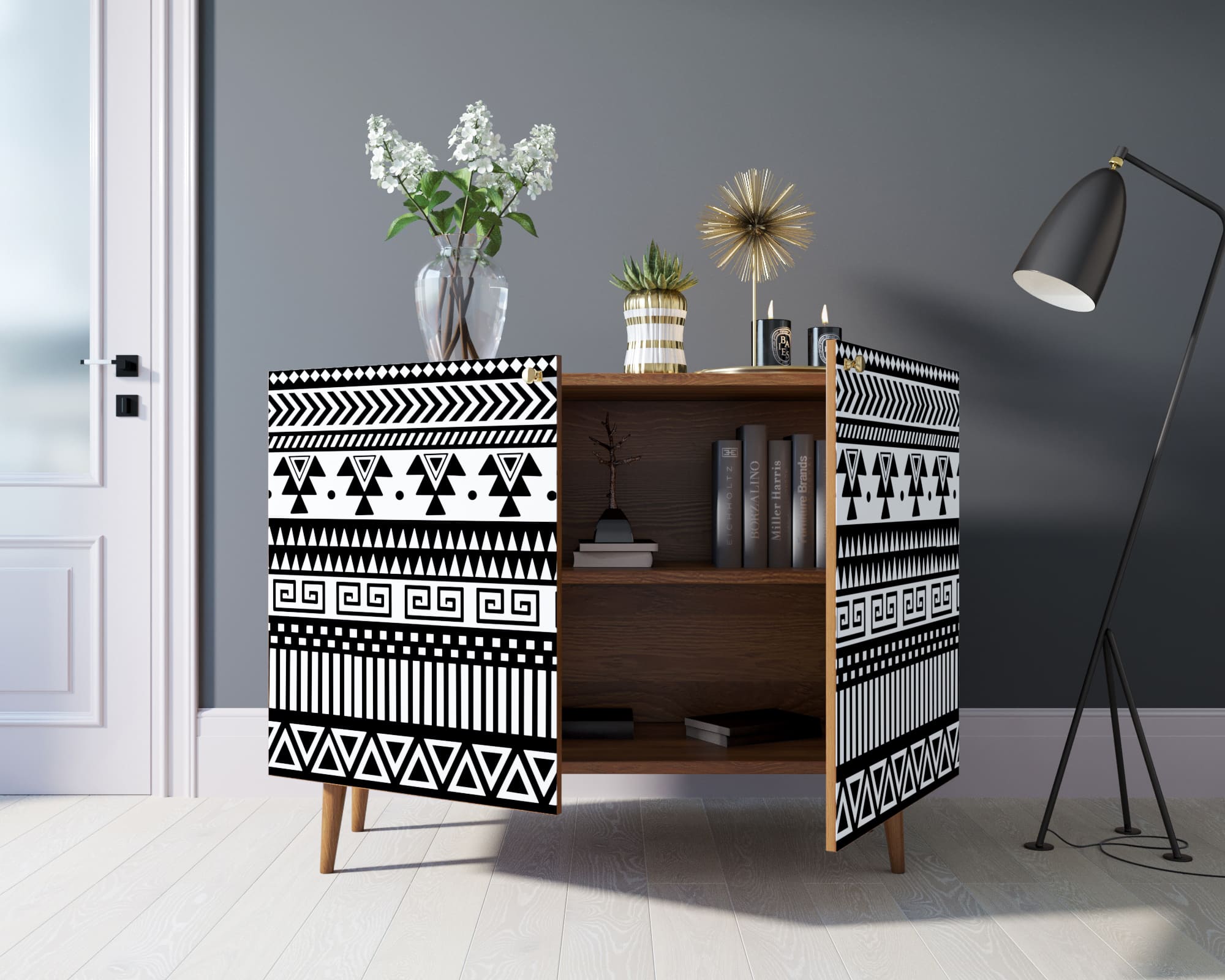 Комод "Berber" две дверки 19 принт арт BB04/Print_19 в интернет-магазине