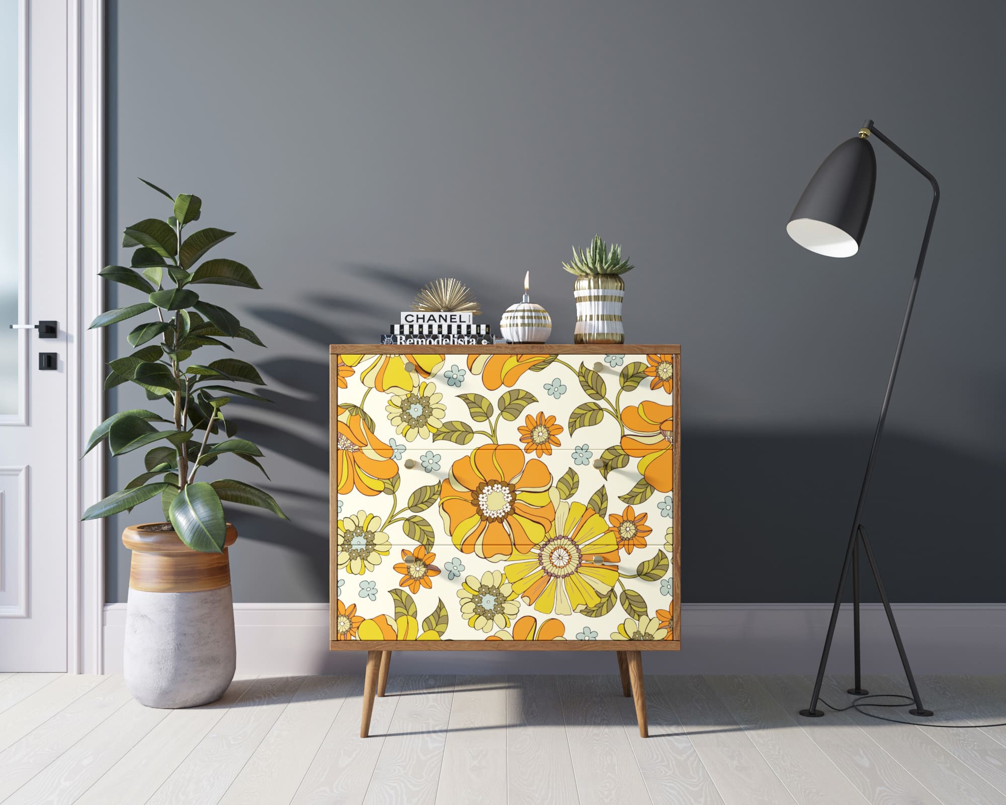 Комод "Berber" три ящика 47 принт арт BB40/Print_47 в интернет-магазине