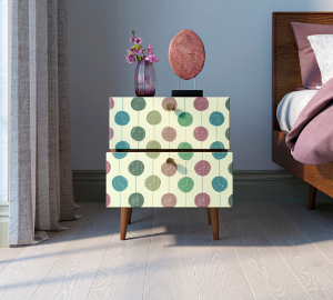 купить Тумбочка "Berber" с двумя ящиками 24 принт арт BB03/Print_24, разноцветная