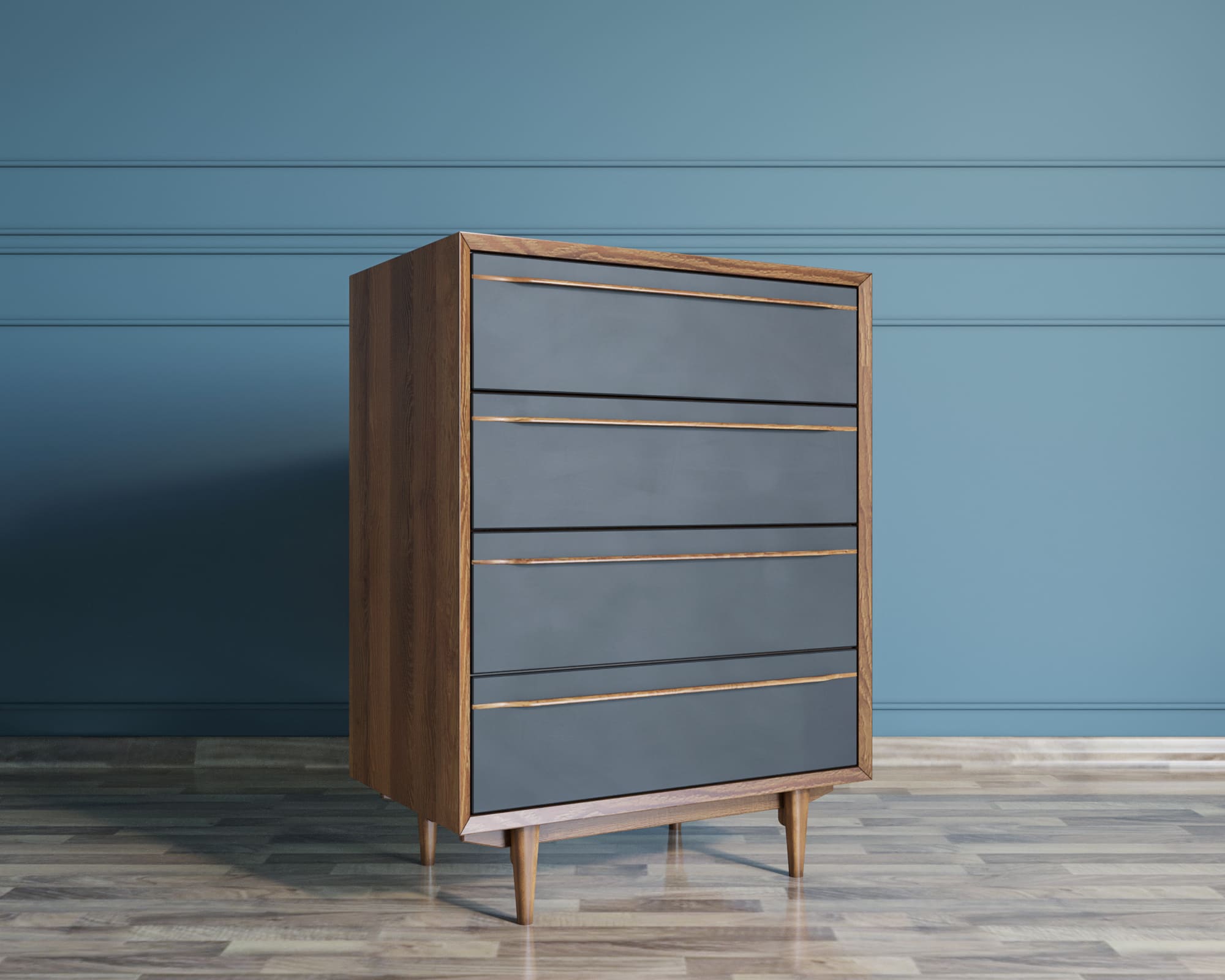 Комод "Bruni Black" на четыре ящика арт BR08Black в интернет-магазине