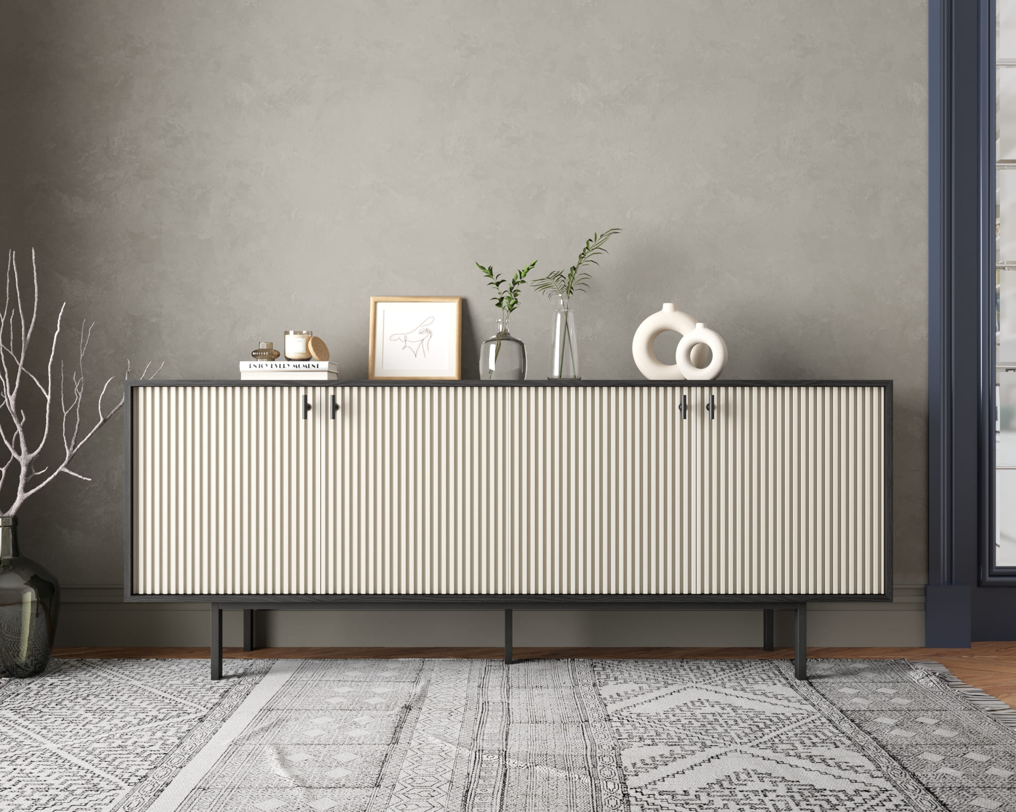 Комод с четыремя дверками "Emerson" арт EM01/milky/L в интернет-магазине в Москве Комод с четыремя дверками "Emerson" арт EM01/milky/L в интернет-магазине