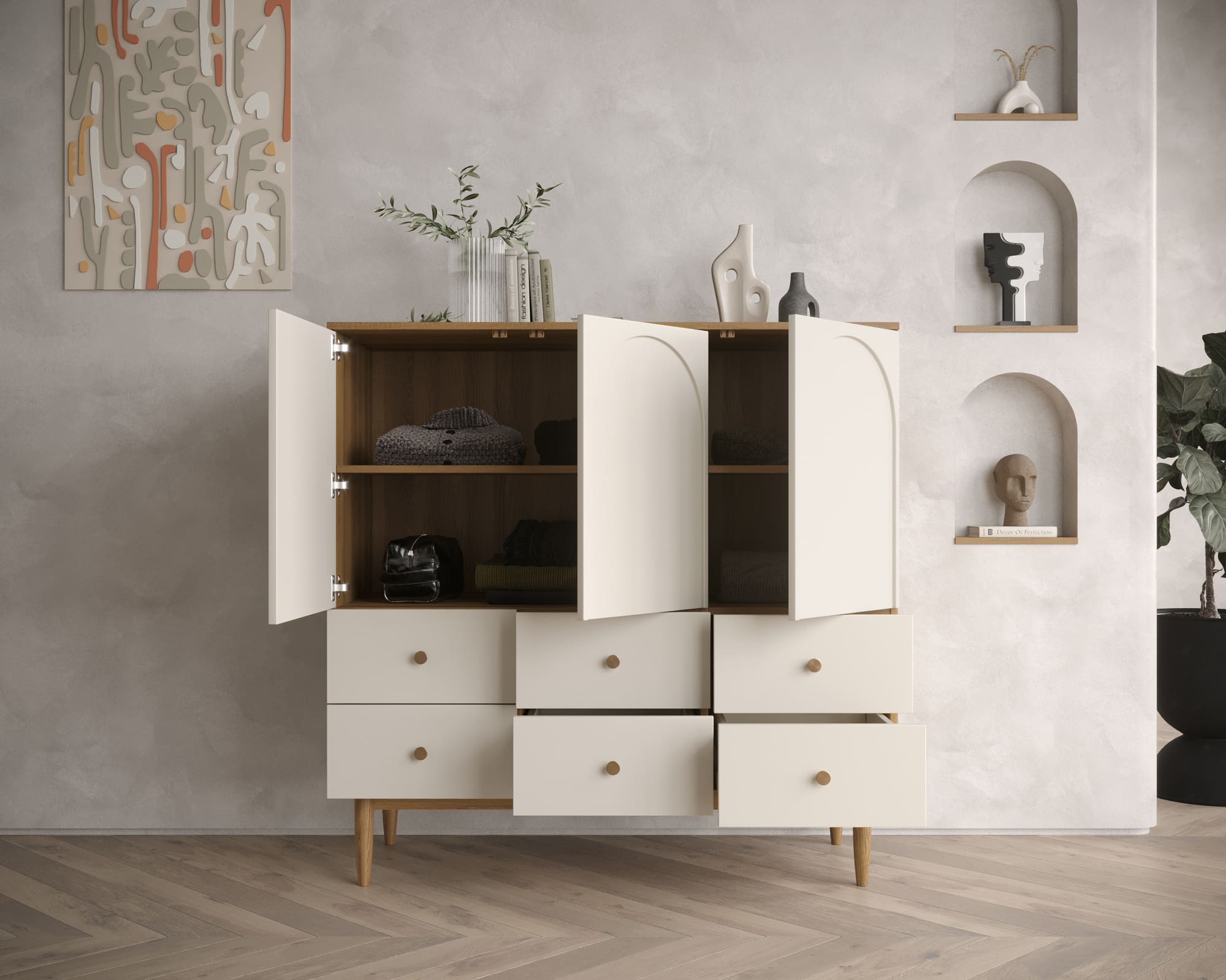 купить Комод с тремя дверками и шестью ящиками "Arka" AR18