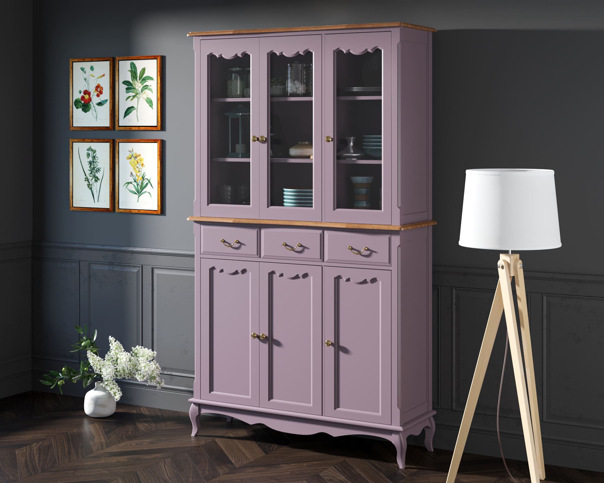 заказать Буфет "Leontina Lavanda" трехстворчатый арт ST9344/2L в Москве заказать Буфет "Leontina Lavanda" трехстворчатый арт ST9344/2L