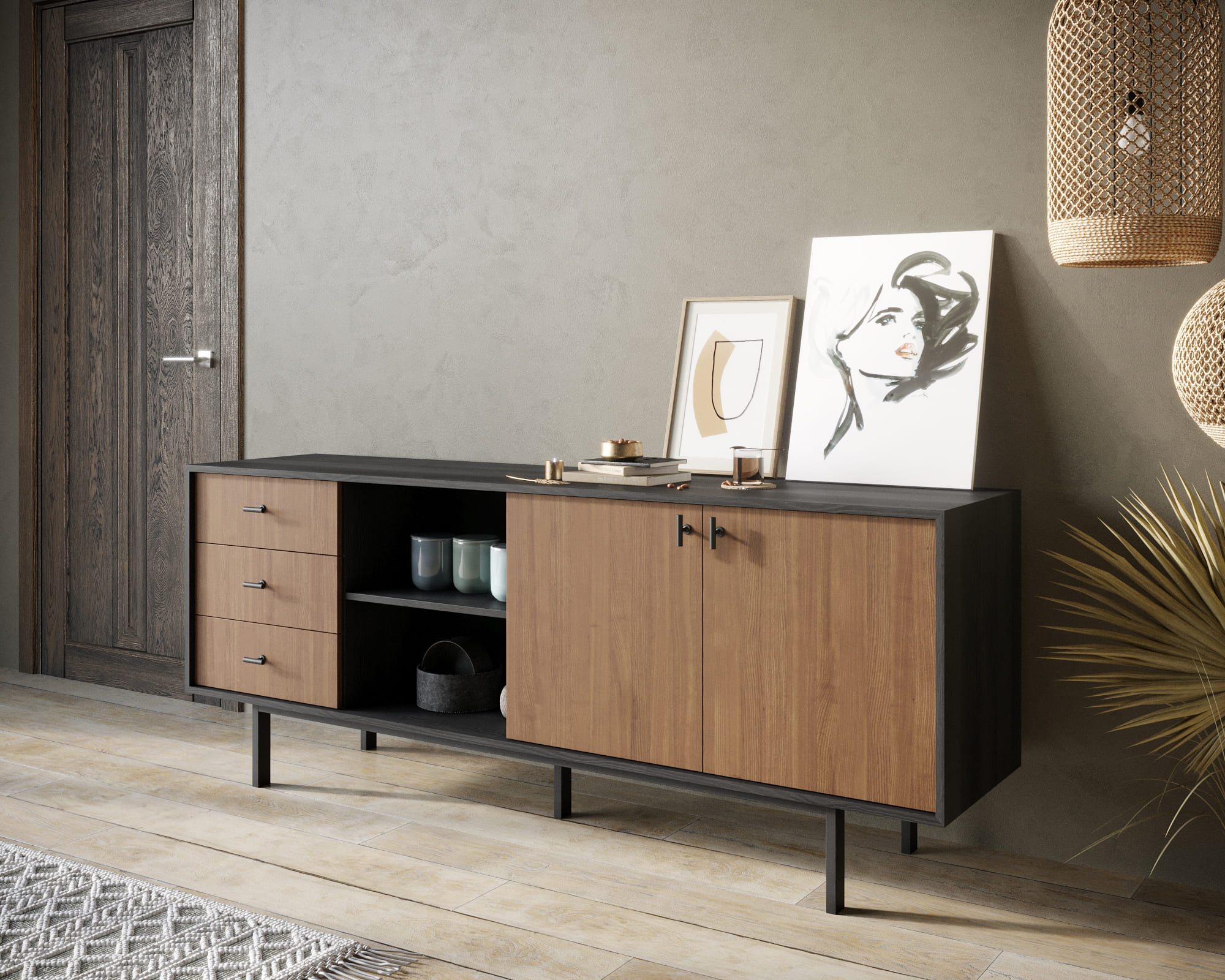 заказать Комод с дверками и нишей "Emerson" арт EM15 в Москве заказать Комод с дверками и нишей "Emerson" арт EM15