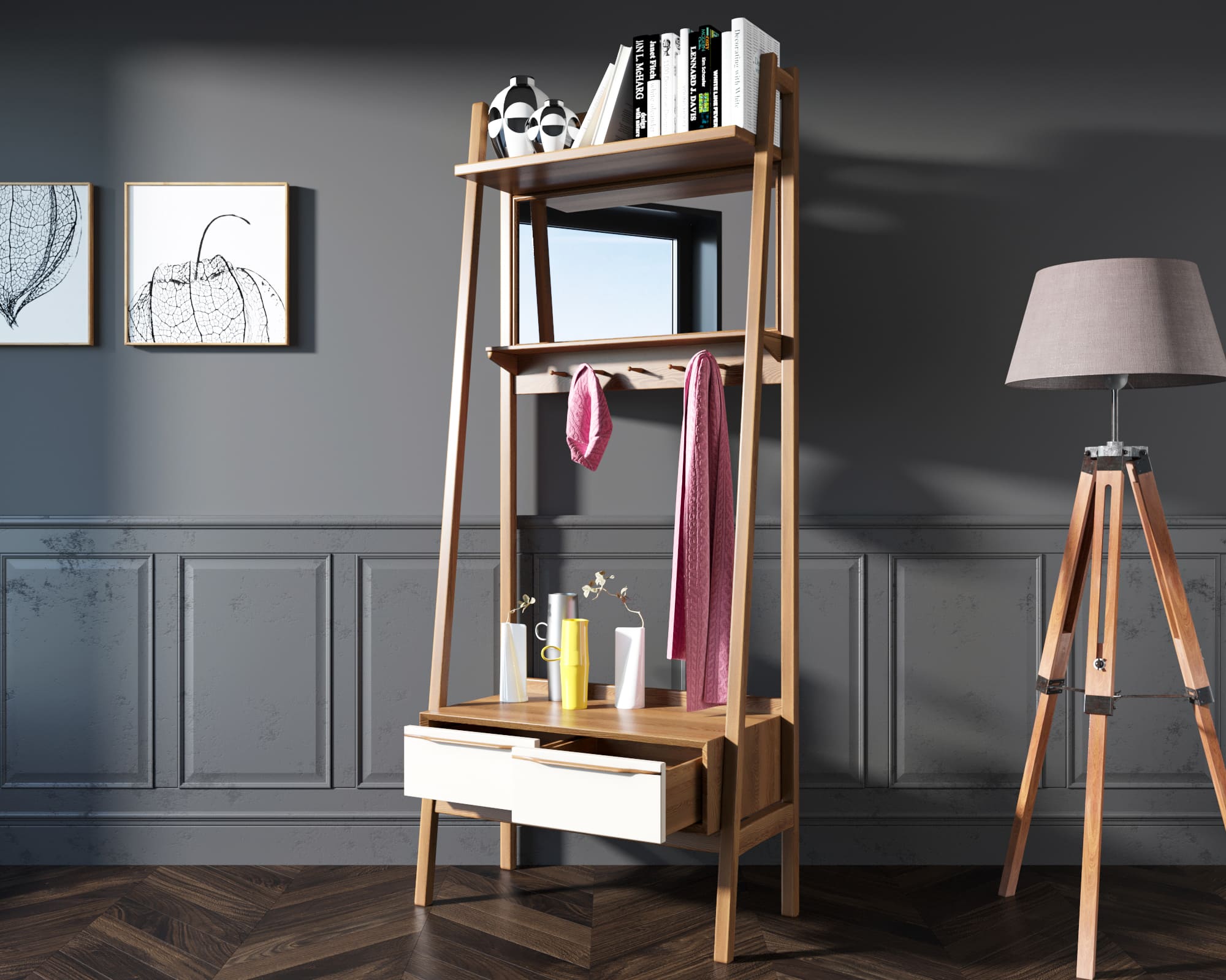 купить Прихожая из массива дерева "Bruni white" арт BR28WH в Москве купить Прихожая из массива дерева "Bruni white" арт BR28WH