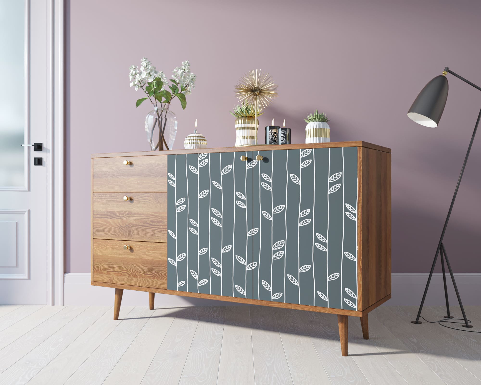 фото Комод "Berber" с двумя дверками и ящиками 18 принт арт BB05/Print_18